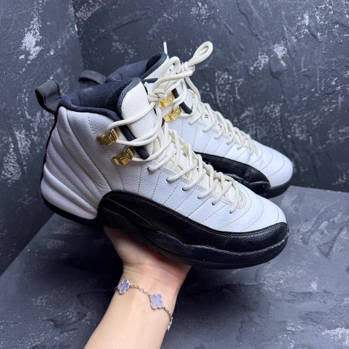 Nike Air Jordan 12 Taxi Black & White Q10 Size US 7.5 / IT 37.5 - 3 Thumbnail