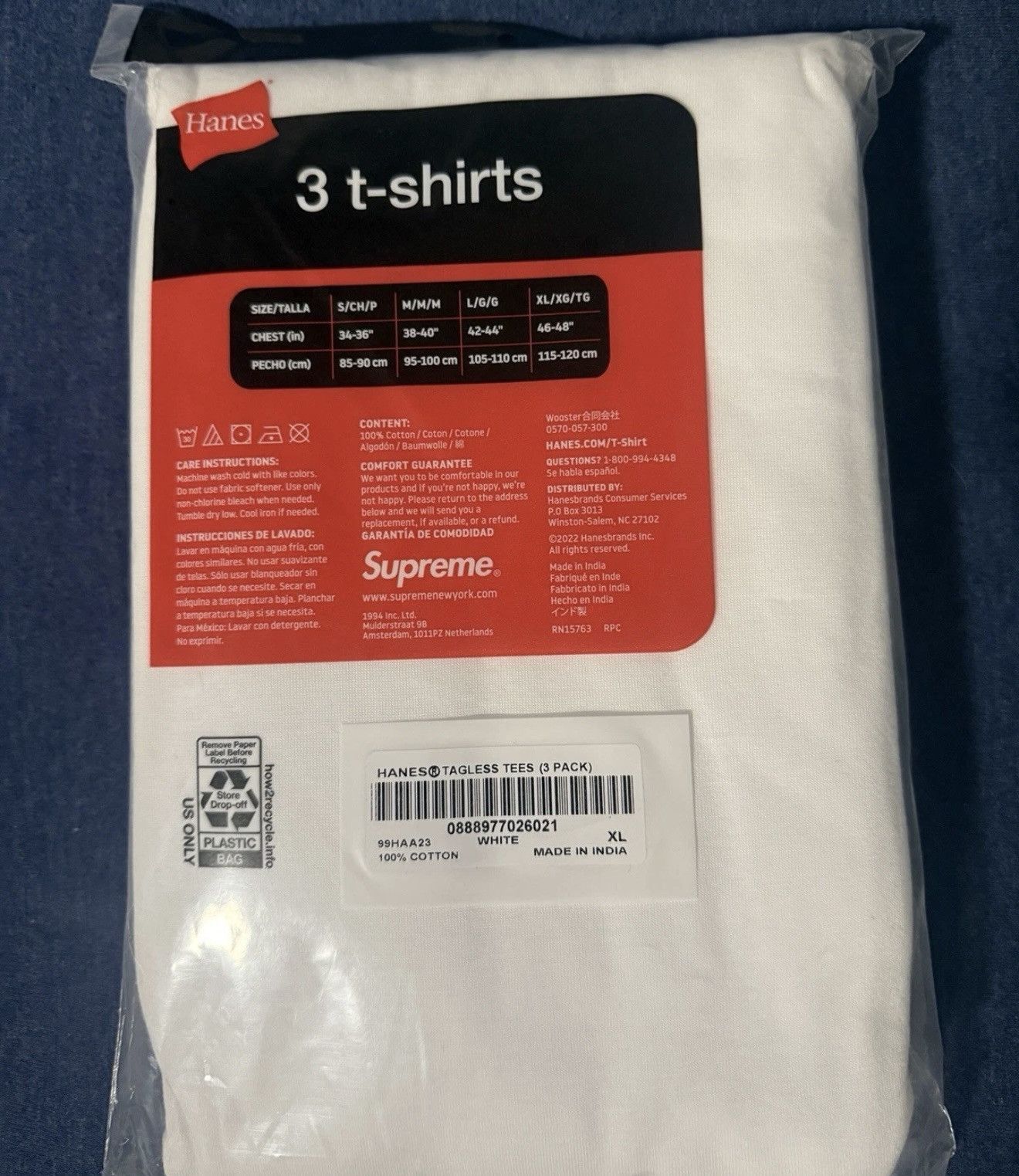 Supreme Supreme x Hanes Tagless Tees (3 Pack) XL Size US XL / EU 56 / 4 - 3 Thumbnail