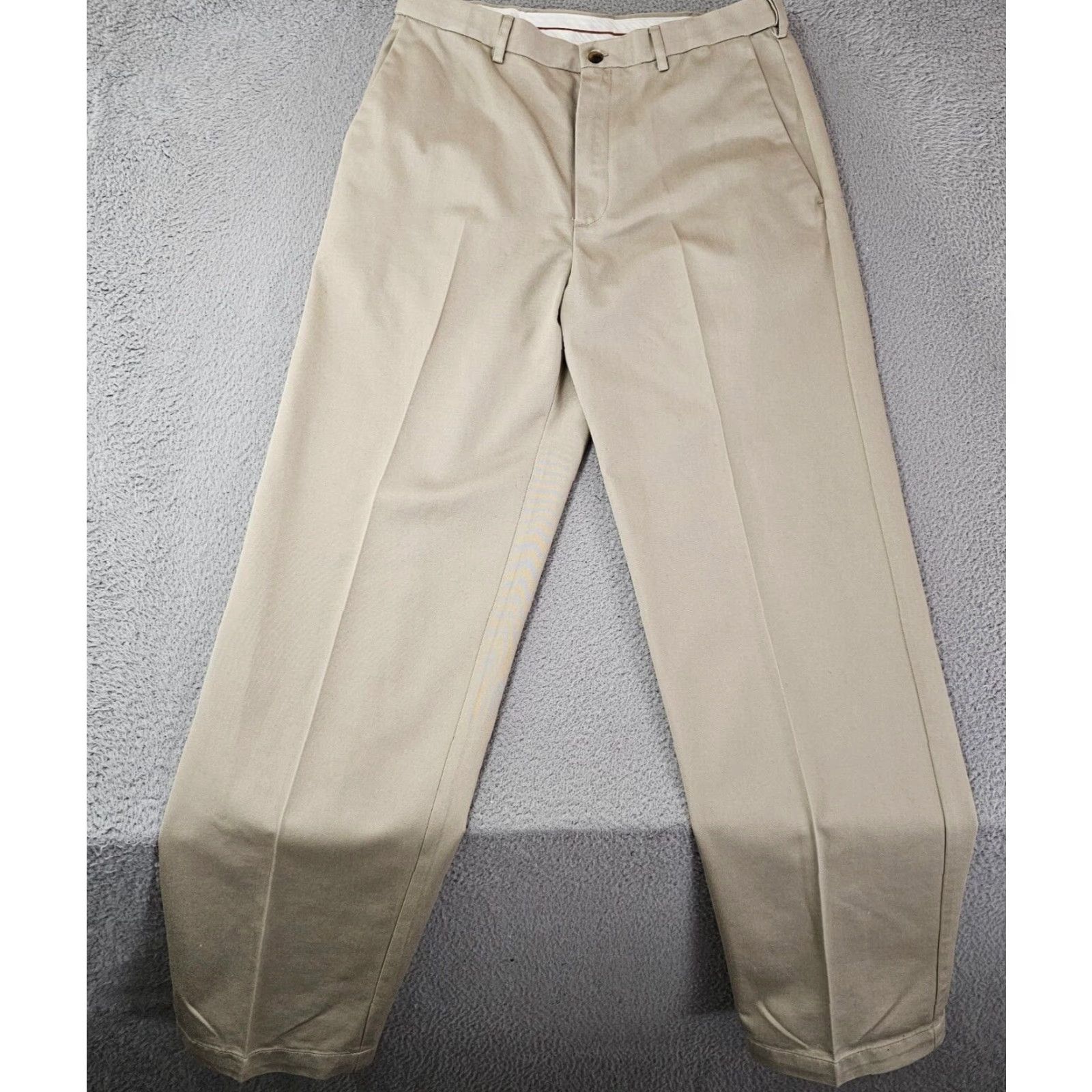 Haggar Haggar Dress Pants Mens 32x32 Khaki Classic Fit Flat Front Comfort Khaki Cotton Size US 32 / EU 48 - 2 Thumbnail