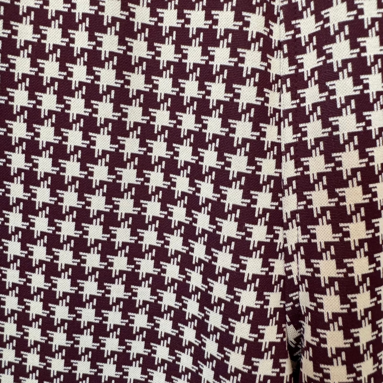 Rag & Bone Rag & Bone Mari Houndstooth Maroon Knit Track Pants - Medium Size 30" / US 8 / IT 44 - 2 Thumbnail
