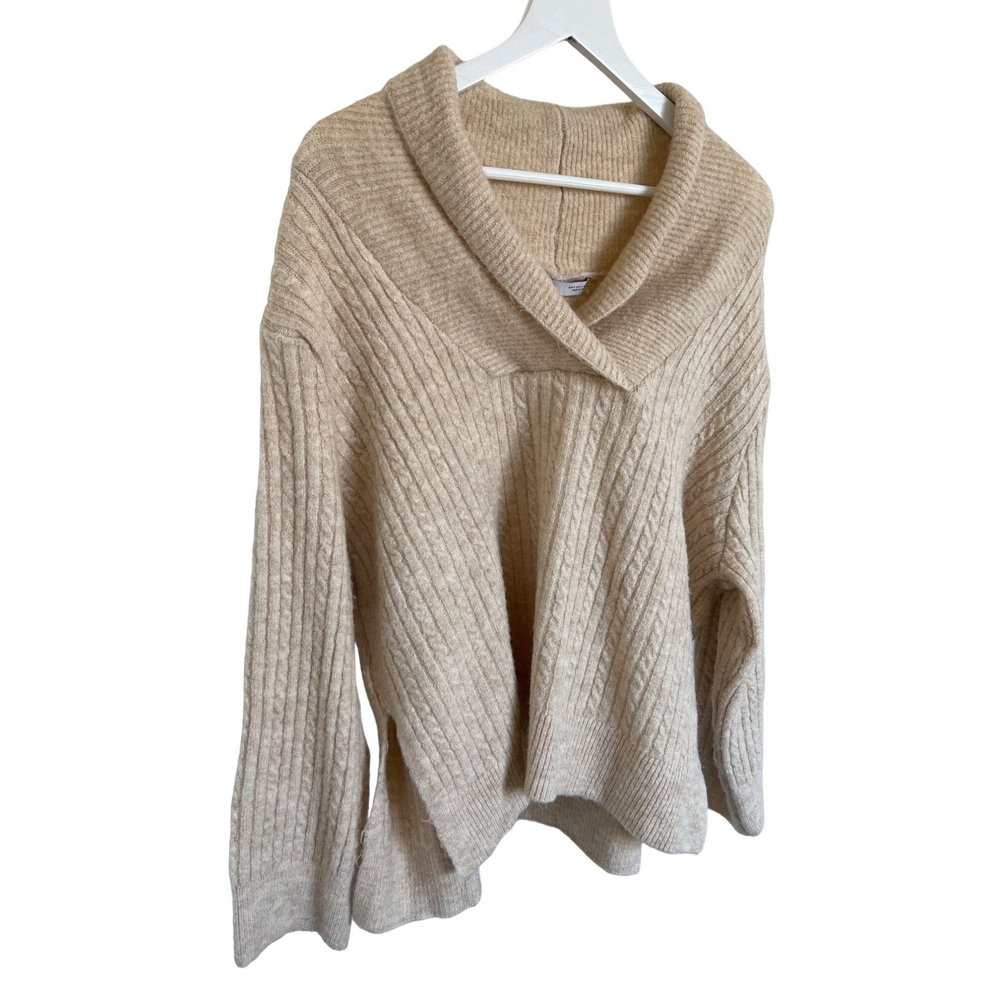 Zara Zara Beige Ribbed Cable Knit Sweater Size S / US 4 / IT 40 - 3 Thumbnail