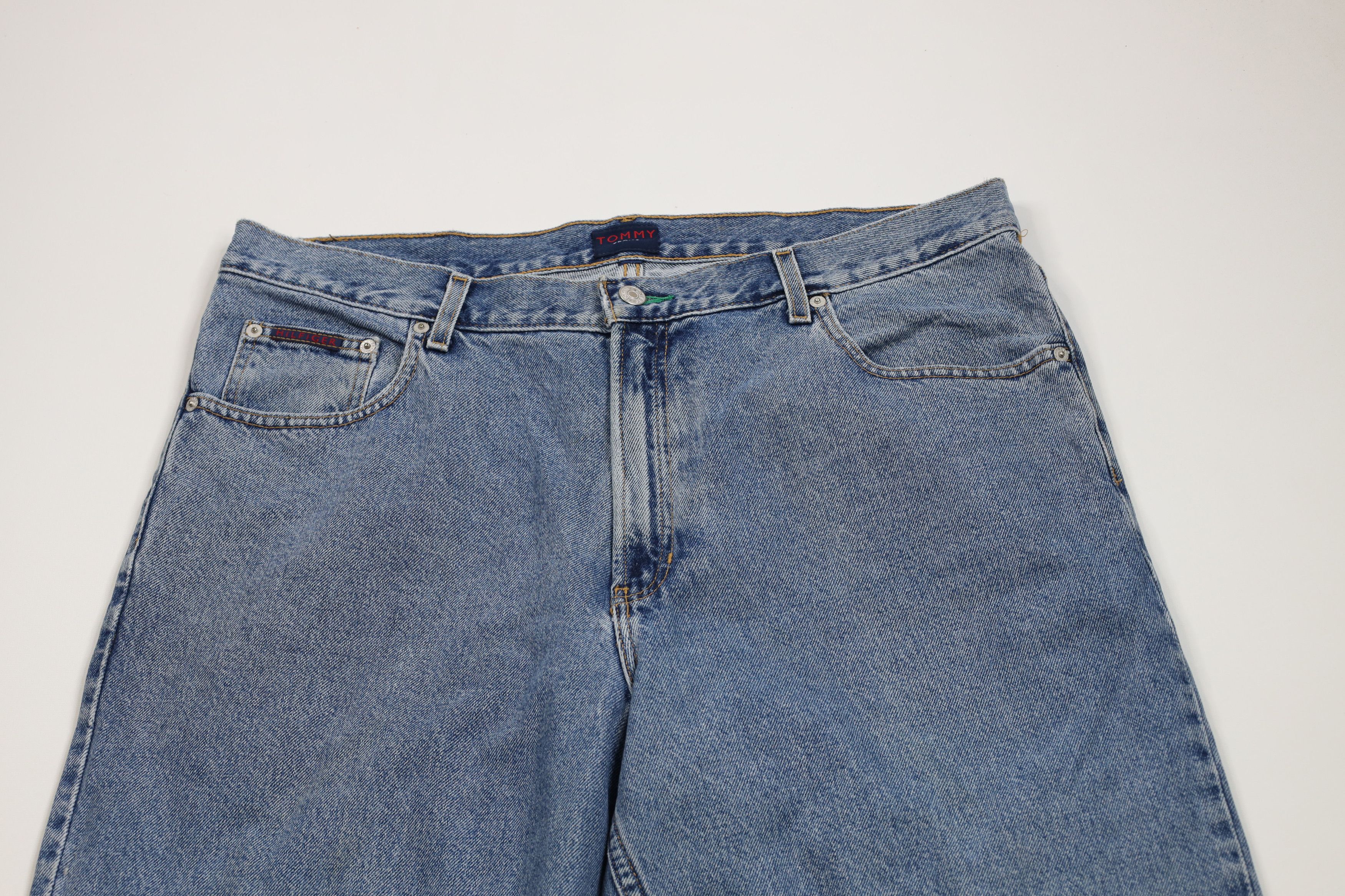 Tommy Hilfiger × Vintage Vintage 90s Tommy Hilfiger Baggy Wide Leg Denim Jeans Blue Size US 38 / EU 54 - 2 Thumbnail