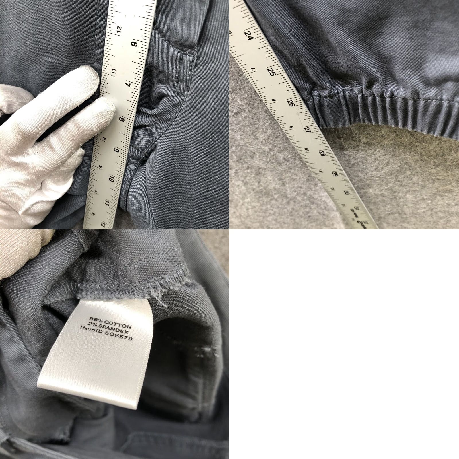 Vintage L.L. Bean Signature Chino Jogger Pants Womens Size 4 Gray Mid Rise Flat Front Pockets Twill Cotton Blend Dress Casual Workwear Size 27" / US 4 / IT 40 - 8 Thumbnail