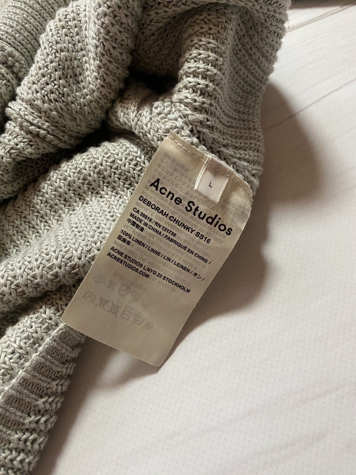 Acne Studios Acne Studios Deborah Chunky SS16 V-neck Linen sweater Size L / US 10 / IT 46 - 4 Thumbnail