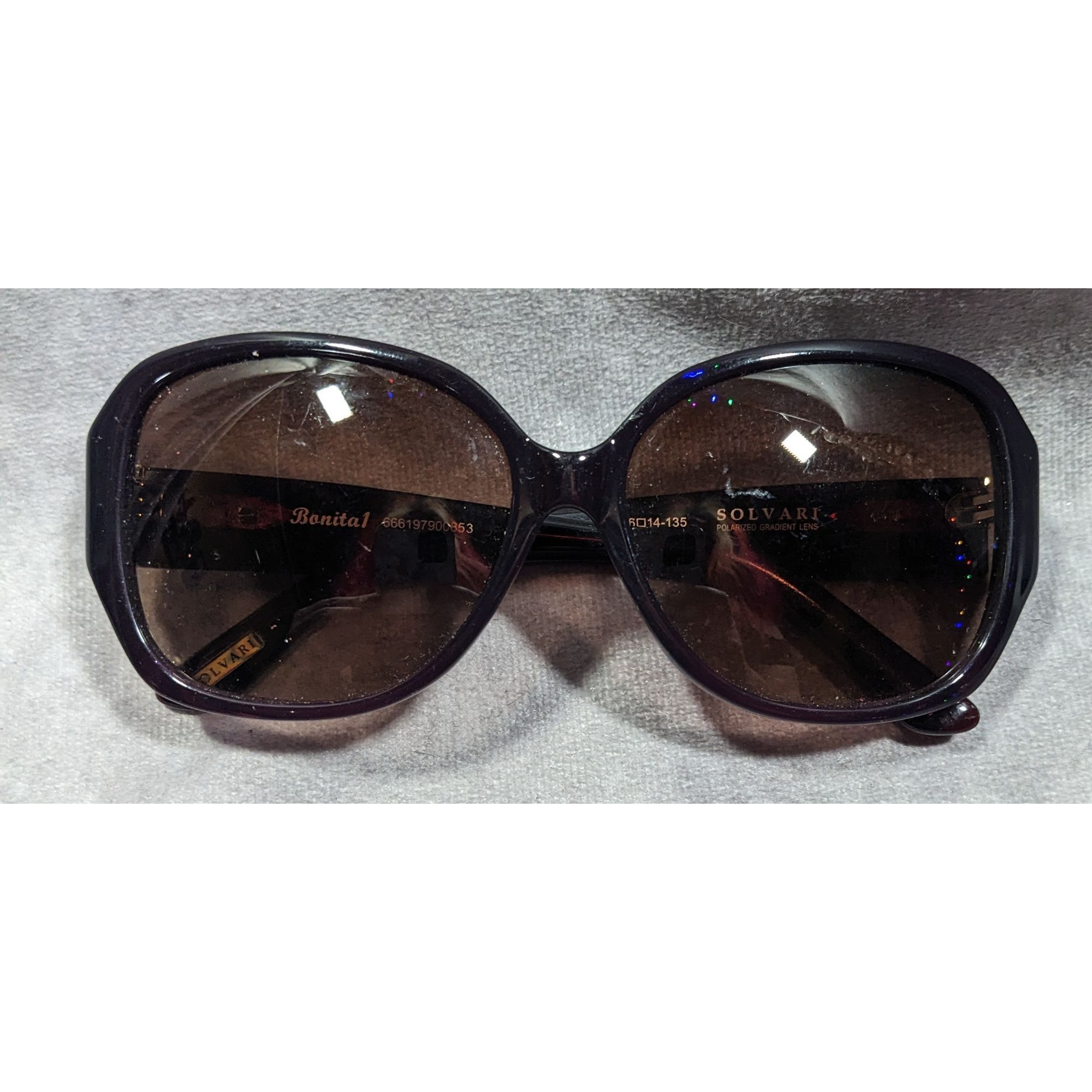 Other Solvari Bonita1 Purple Floral Rhinestone Retro Sunglasses Size ONE SIZE - 3 Thumbnail