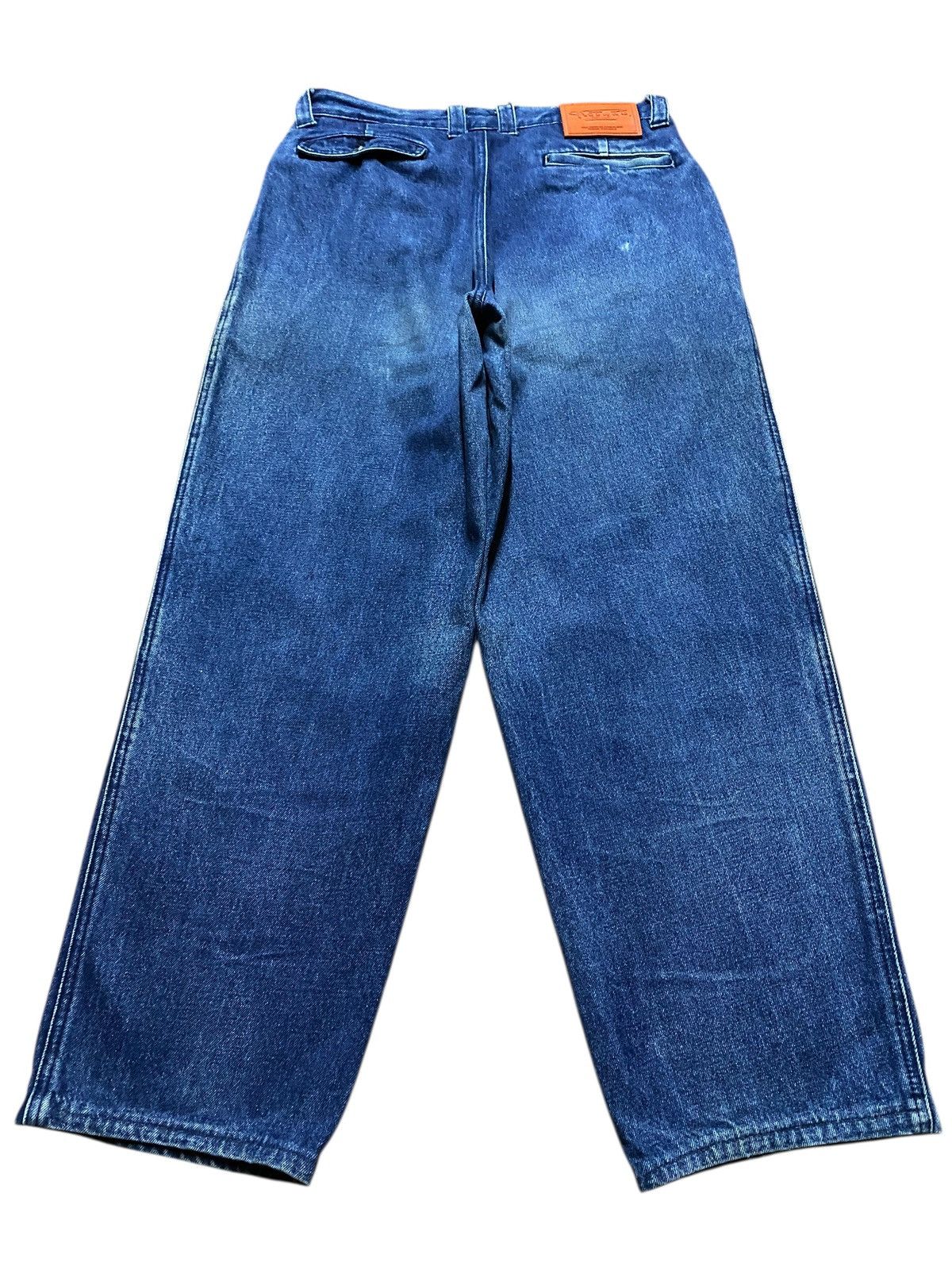 Japanese Brand Vintage Y2K New Caution Brand Blue Wash Baggy Jeans Size US 31 - 2 Thumbnail