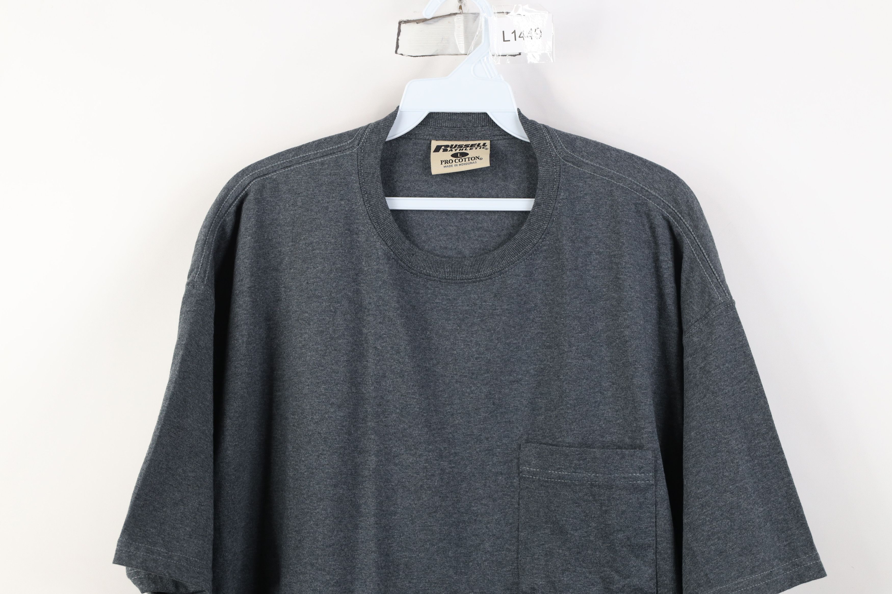 Russell Athletic Vintage 90s Y2K Russell Athletic Blank Pocket T-Shirt Gray Size US L / EU 52-54 / 3 - 2 Thumbnail