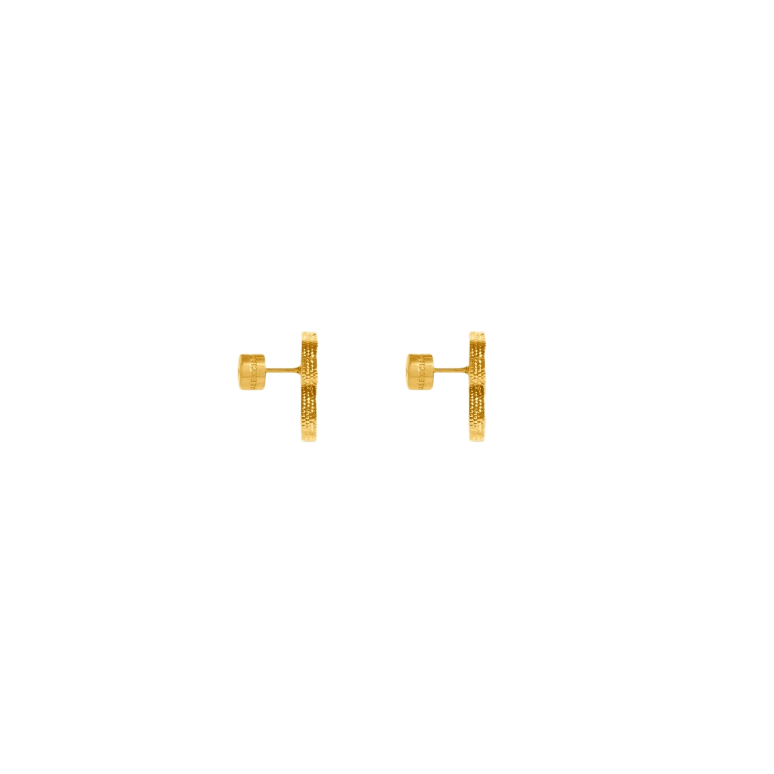Balenciaga o1bcso1str0325 Size: OS / BB 2.0 Textured XS Earrings Gold Size ONE SIZE - 2 Thumbnail