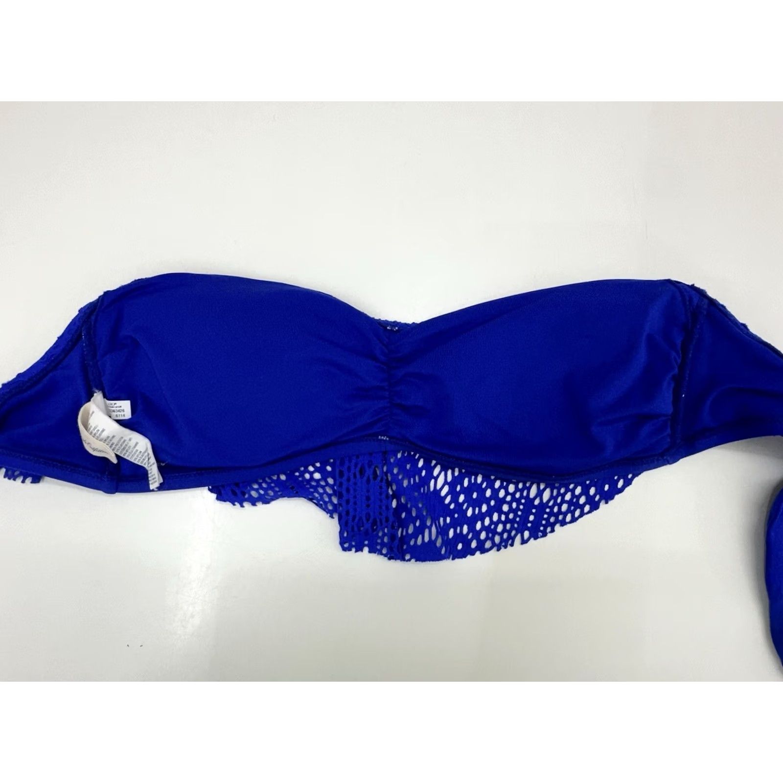 American Eagle Outfitters American Eagle Outfitters Bandeau Bikini Top Women M Blue Crochet Layover Beach Comfort Adjustable Padded Summer 90s, Womens Size M / US 6-8 / IT 42-44 - 5 Thumbnail