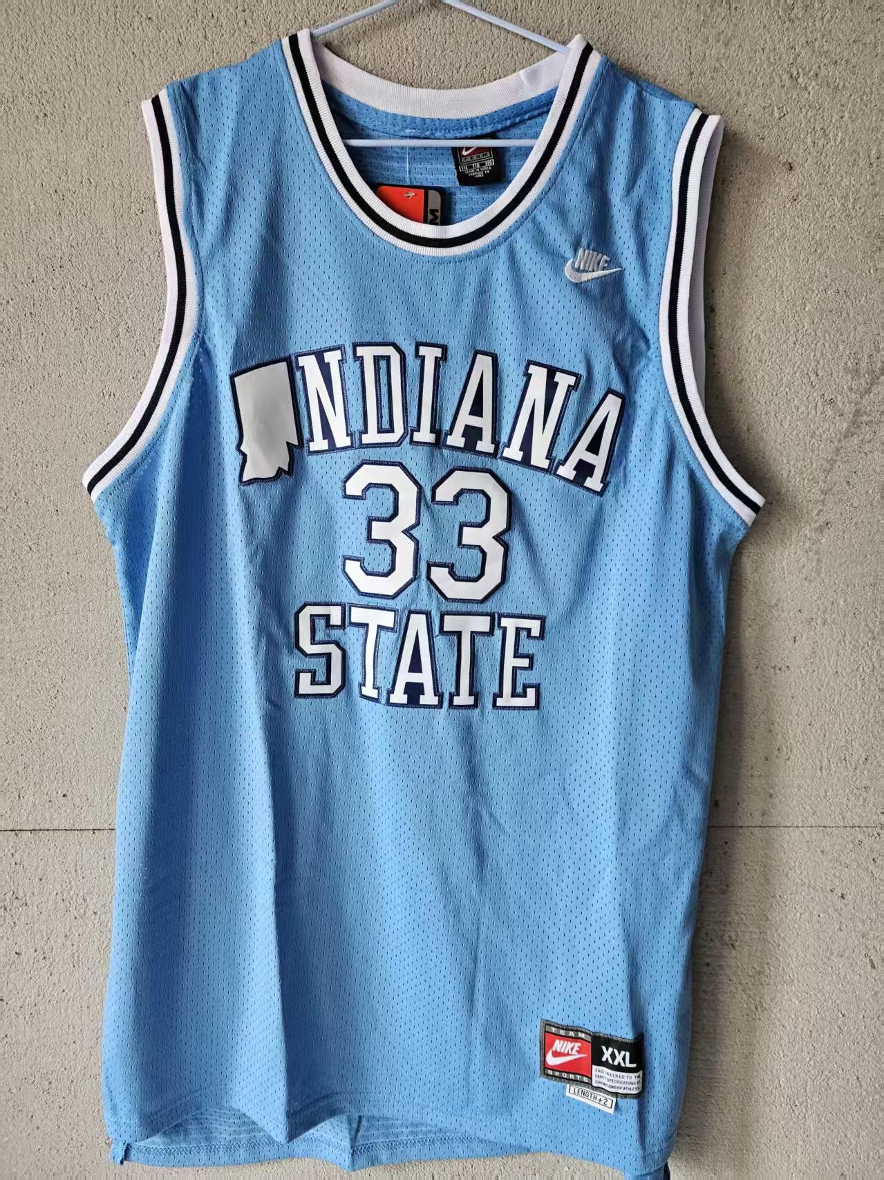 NCAA Indiana State #33 Larry Bird Jersey Blue Size US XXL / EU 58 / 5 - 1 Thumbnail