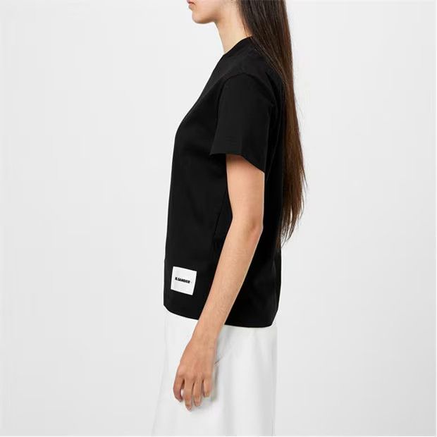 Jil Sander o1g2r1mq1024 Logo T-Shirts in Black Size S / US 4 / IT 40 - 4 Thumbnail