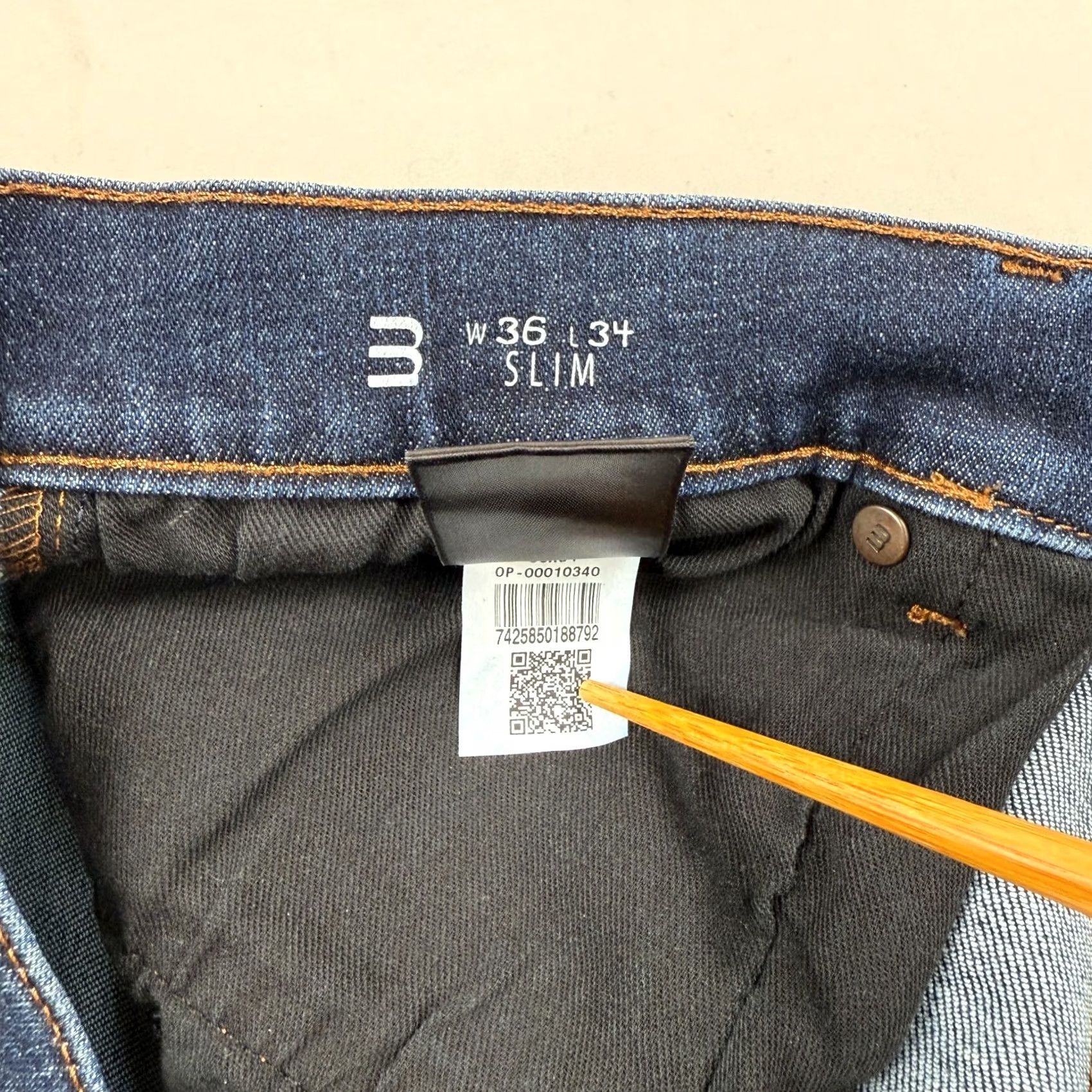 Mott & Bow Mott & Bow Jeans Mens 34x32 Slim Denim Blue Stretch 5-Pocket Straight Dark Wash Regular 34 Inseam 32.5" Size US 34 / EU 50 - 6 Thumbnail