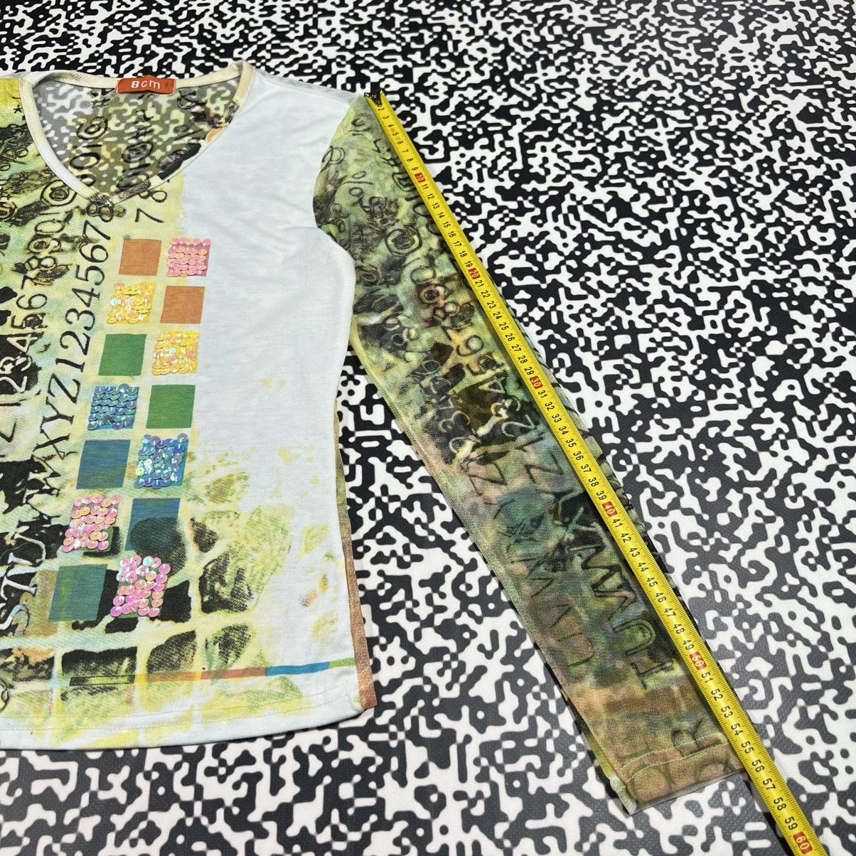 Japanese Brand Vintage Y2K Japanese Mesh Monogram Retro Sexy Longsleeve Size M / US 6-8 / IT 42-44 - 15 Thumbnail
