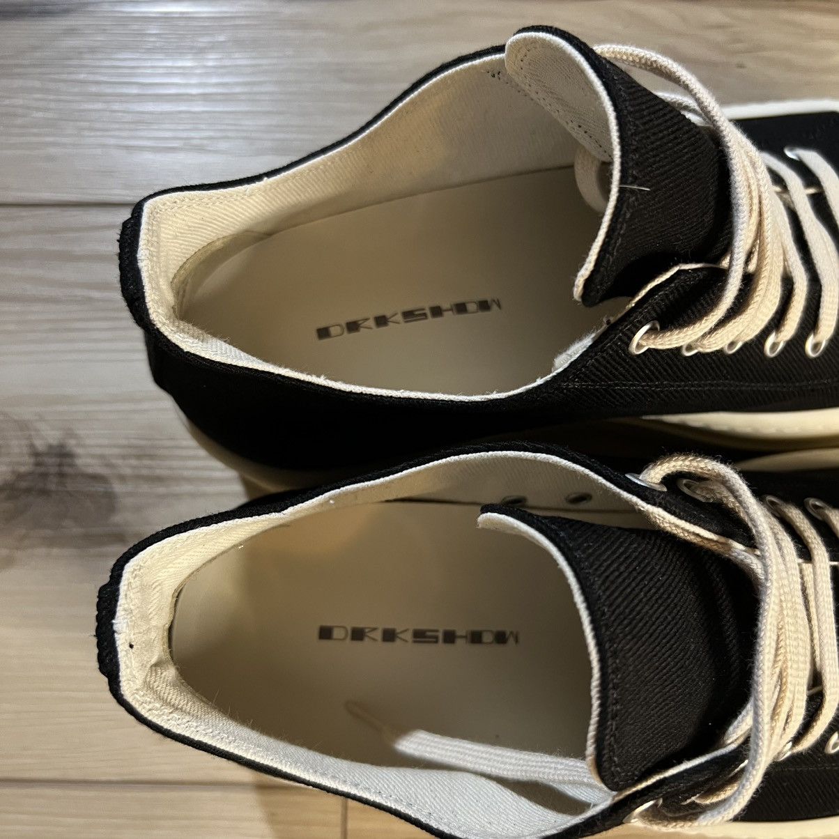 Rick Owens Drkshdw Rick Owens DRKSHDW Double Bumper Ramones Low Canvas Sneaker Size US 12 / EU 45 - 12 Thumbnail