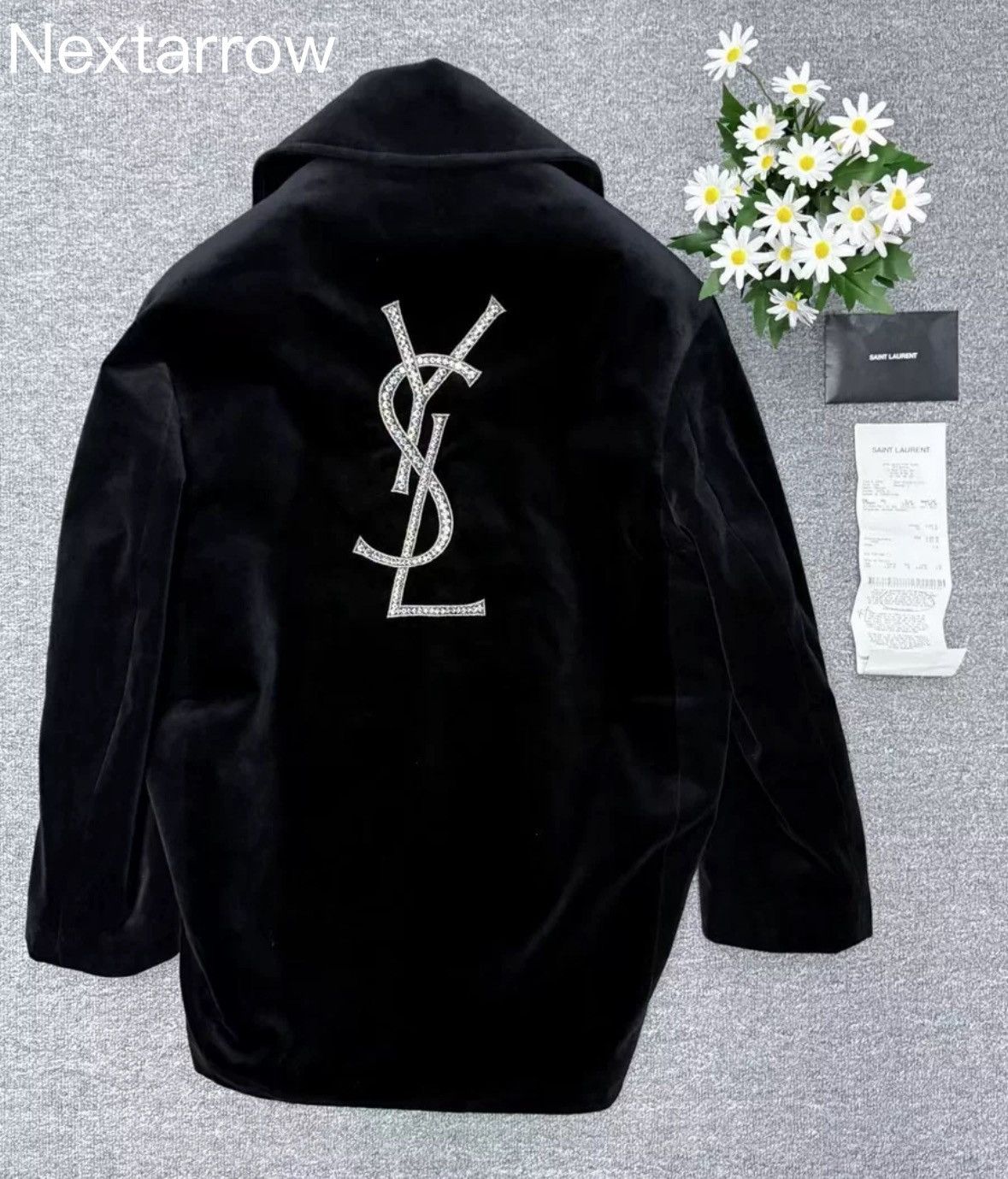 Saint Laurent Paris × Yves Saint Laurent Saint Laurent SLP rhinestone velvet jacket 2412-Nextarrow Size US M / EU 48-50 / 2 - 2 Thumbnail