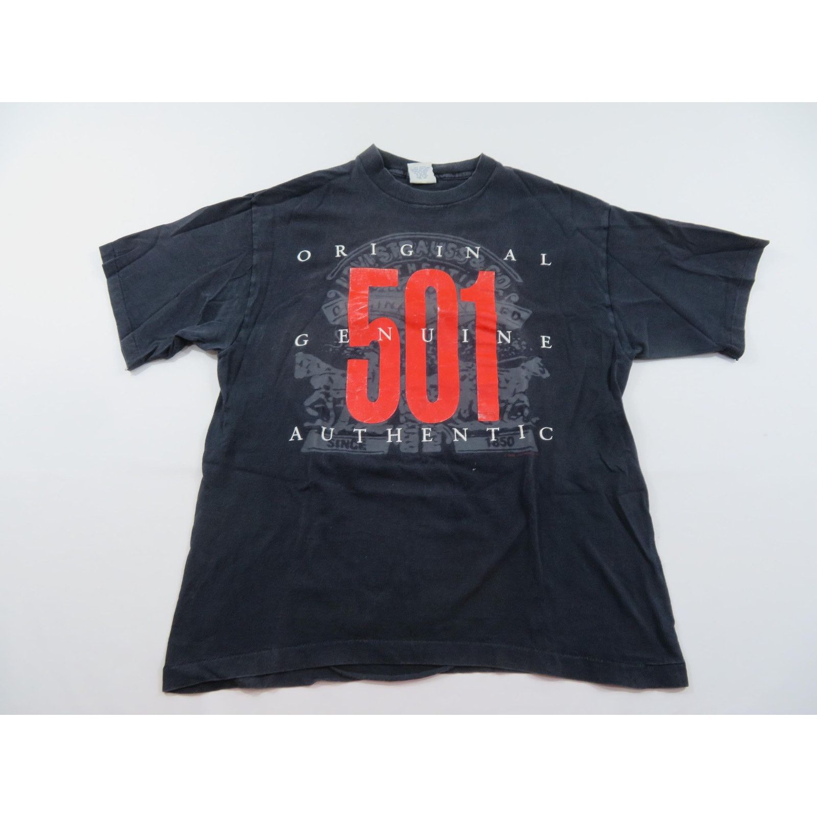 Levi's Levi's 501 T-shirt, Original Jeans, Black Red, Sz XL 1990s Size US XL / EU 56 / 4 - 1 Thumbnail
