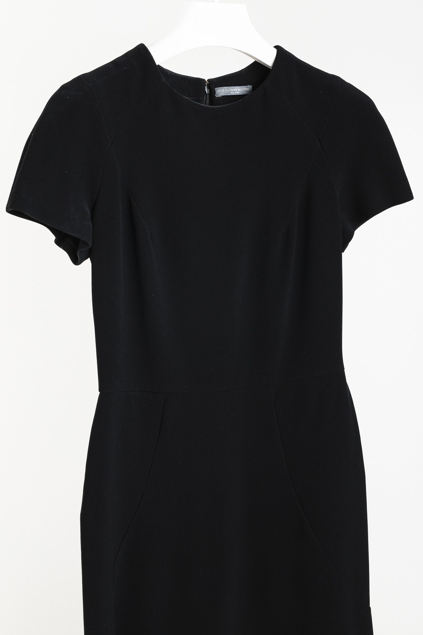 Alexander McQueen Alexander McQueen Black Wool Crepe Pleated A-Line Dress Size M / US 6-8 / IT 42-44 - 2 Thumbnail