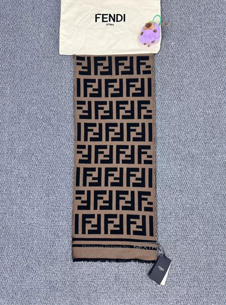 Fendi Fendi size 180*35 cm Classic Brown Monogram Logo Scarf Size ONE SIZE - 2 Thumbnail