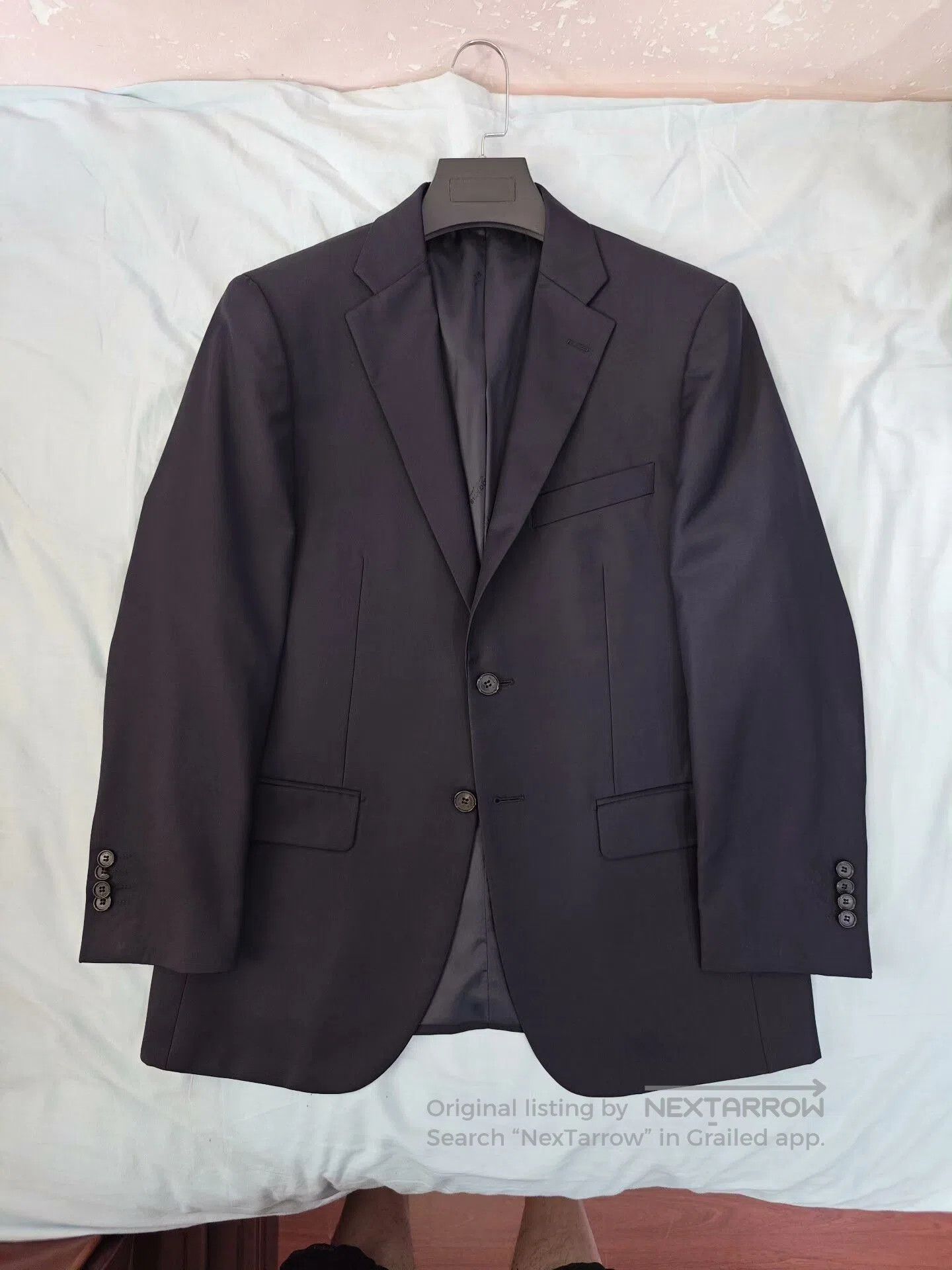 Japanese Brand Navy Wool Suit Jacket for Men. Size US M / EU 48-50 / 2 - 5 Thumbnail
