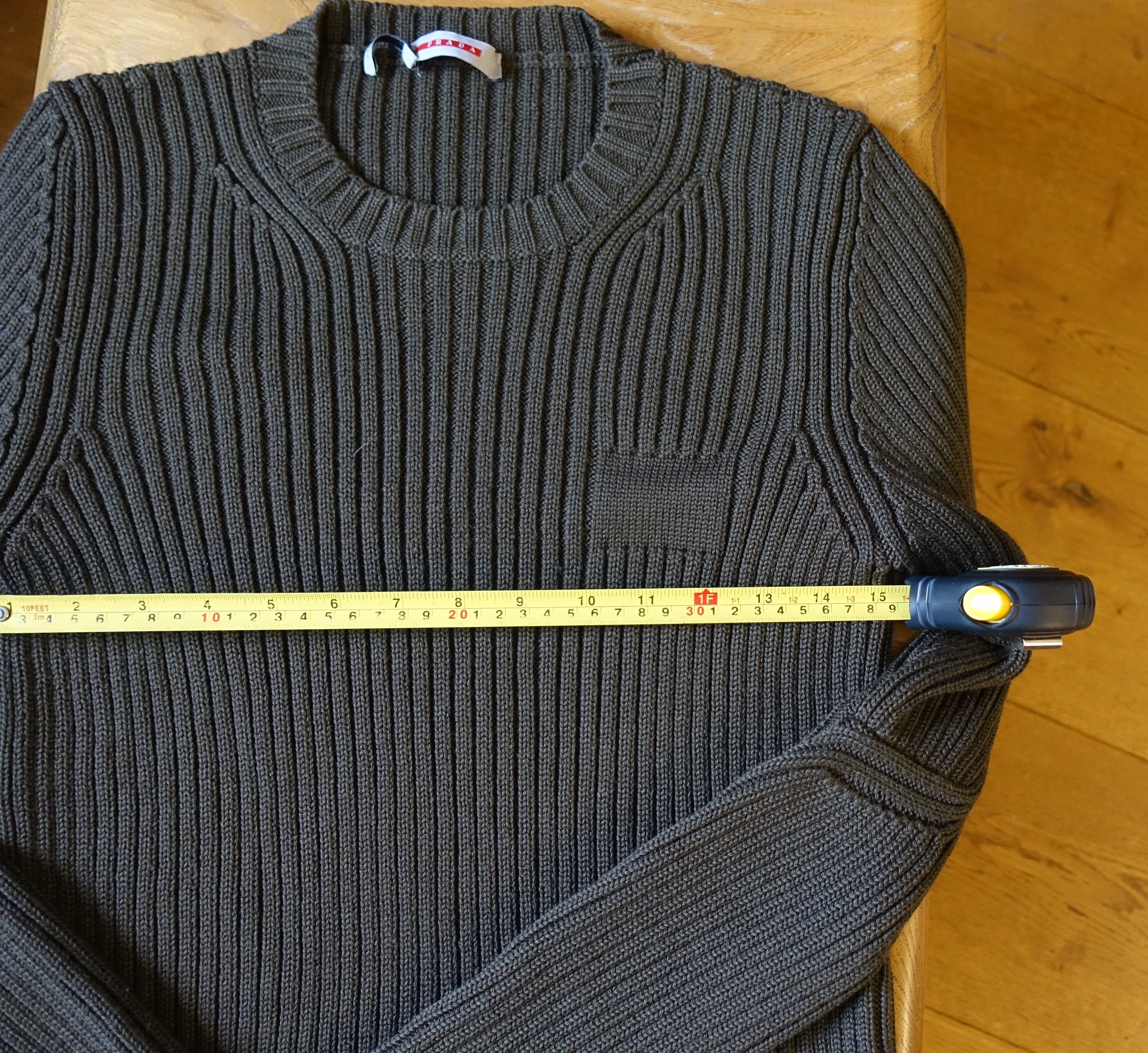 Prada Military Style Ribbed Wool Sweater Size US XS / EU 42 / 0 - 8 Thumbnail