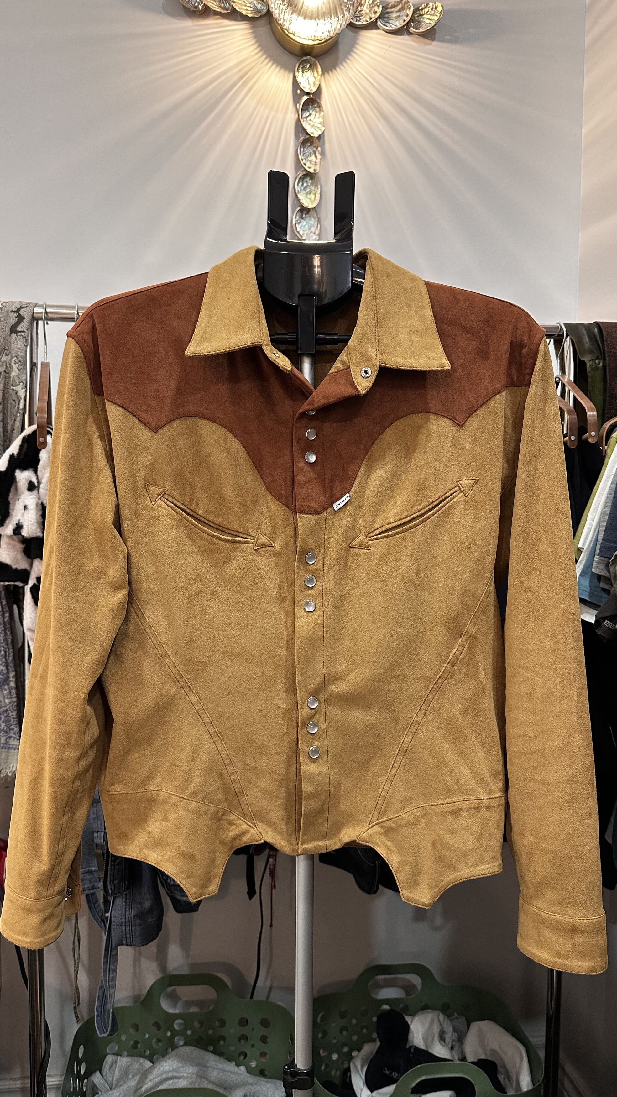 Juntae Kim JunTae Kim Two-Tone Suede Corset Western Jacket - Size M Size US M / EU 48-50 / 2 - 1 Thumbnail