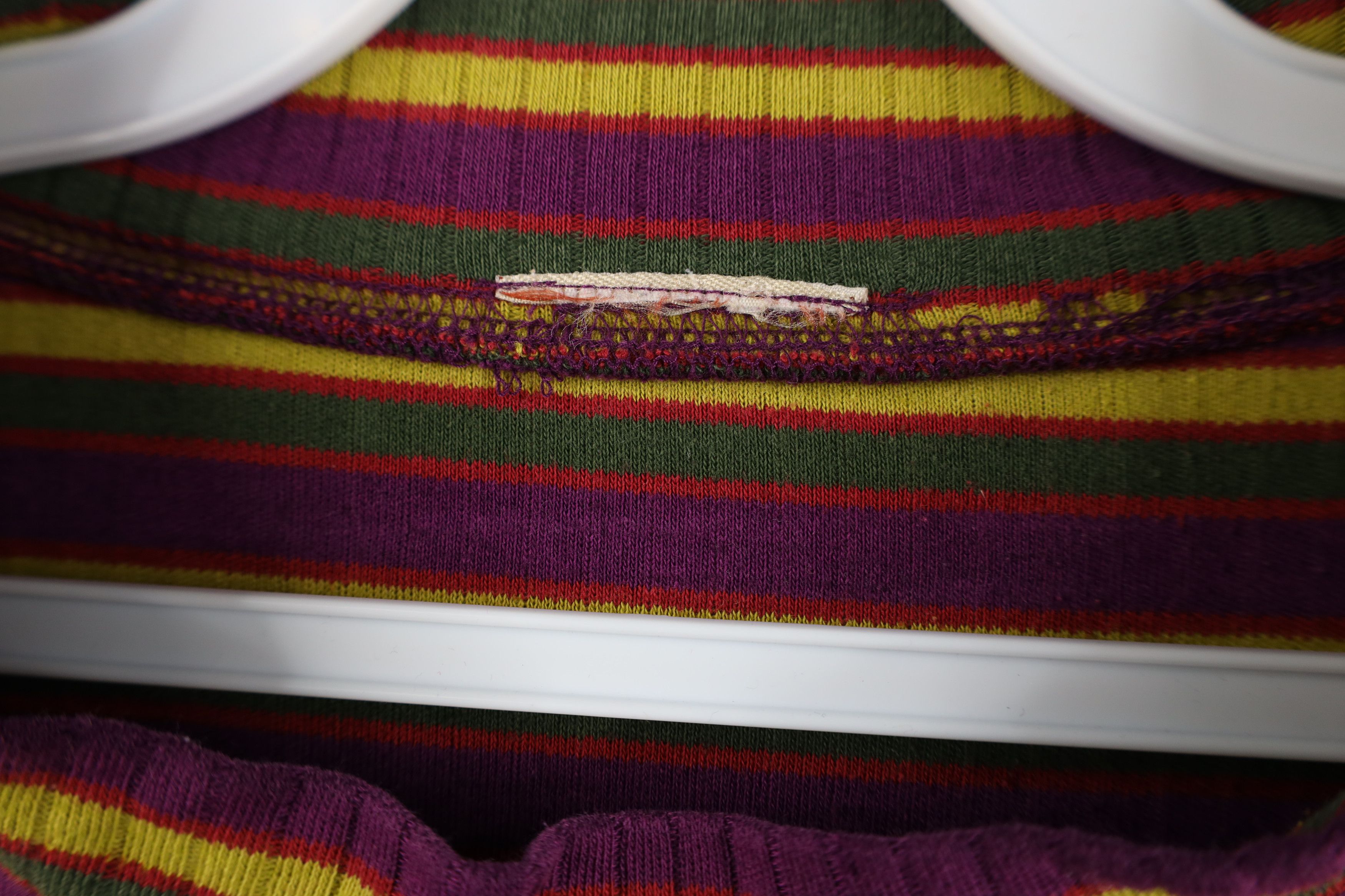 Vintage Vintage 90s Streetwear Striped Knit Mock Neck T-Shirt Size 3XL / US 20-22 - 7 Thumbnail