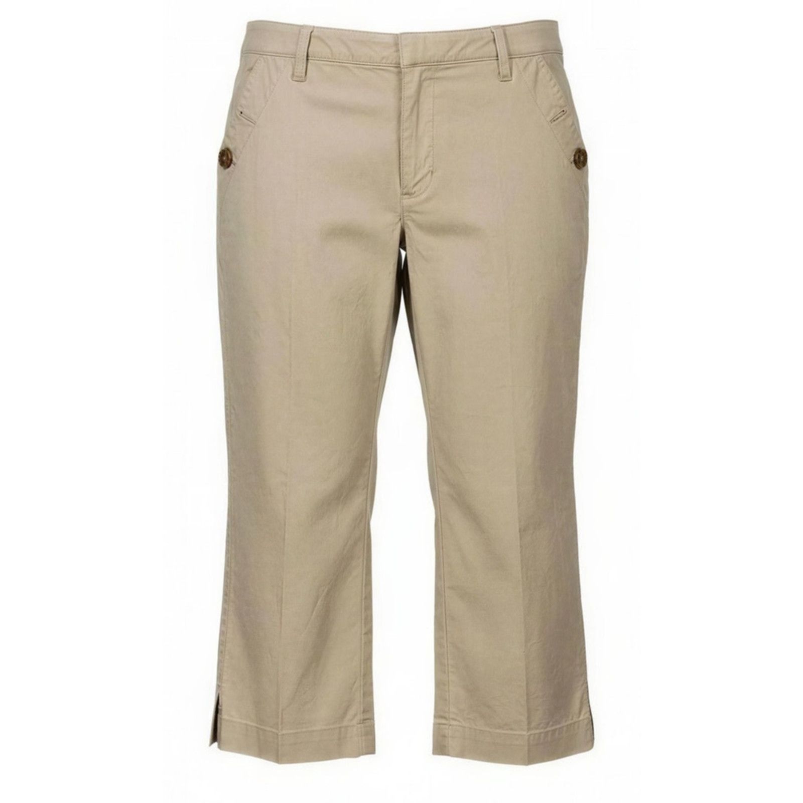 Liz Claiborne Liz Claiborne Audra Capri Pants Womens 14P Beige Cropped Size 36" / US 14 / IT 50 - 1 Thumbnail