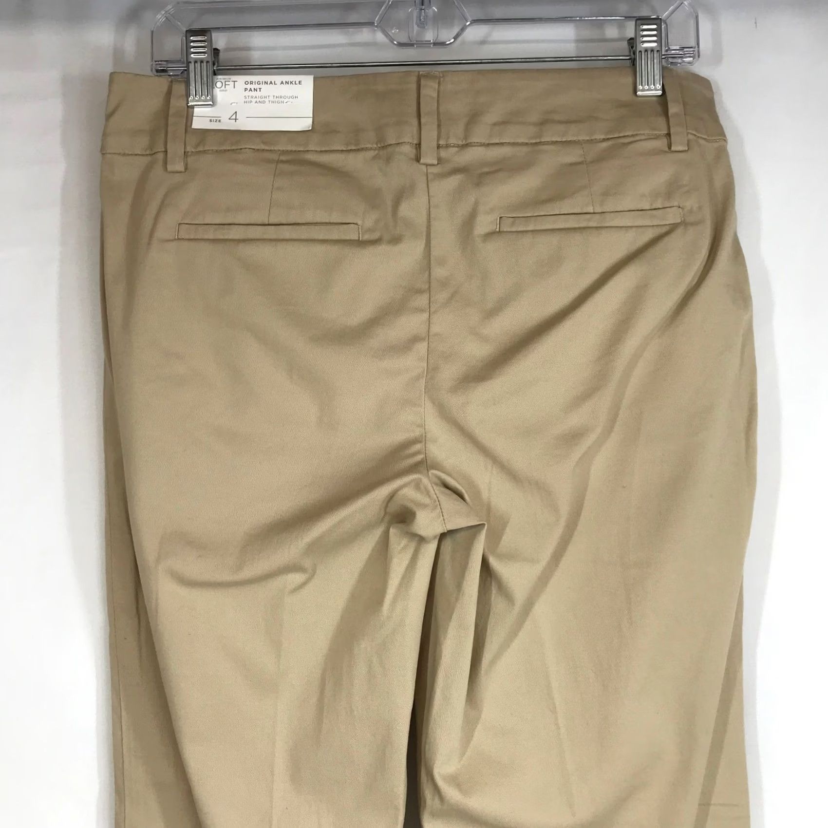Loft VINTAGE? No. Loft Original Ankle Pants Tan Khaki Women's Size 4 Cuffed Cropped Casual Size 27" / US 4 / IT 40 - 5 Thumbnail