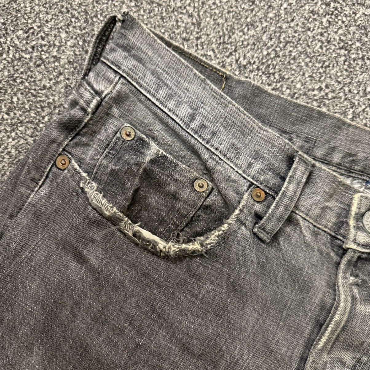 Studio D'Artisan Vintage Crazy Distressed Ripped Osaka Faded Indigo Denim Size US 33 - 11 Thumbnail