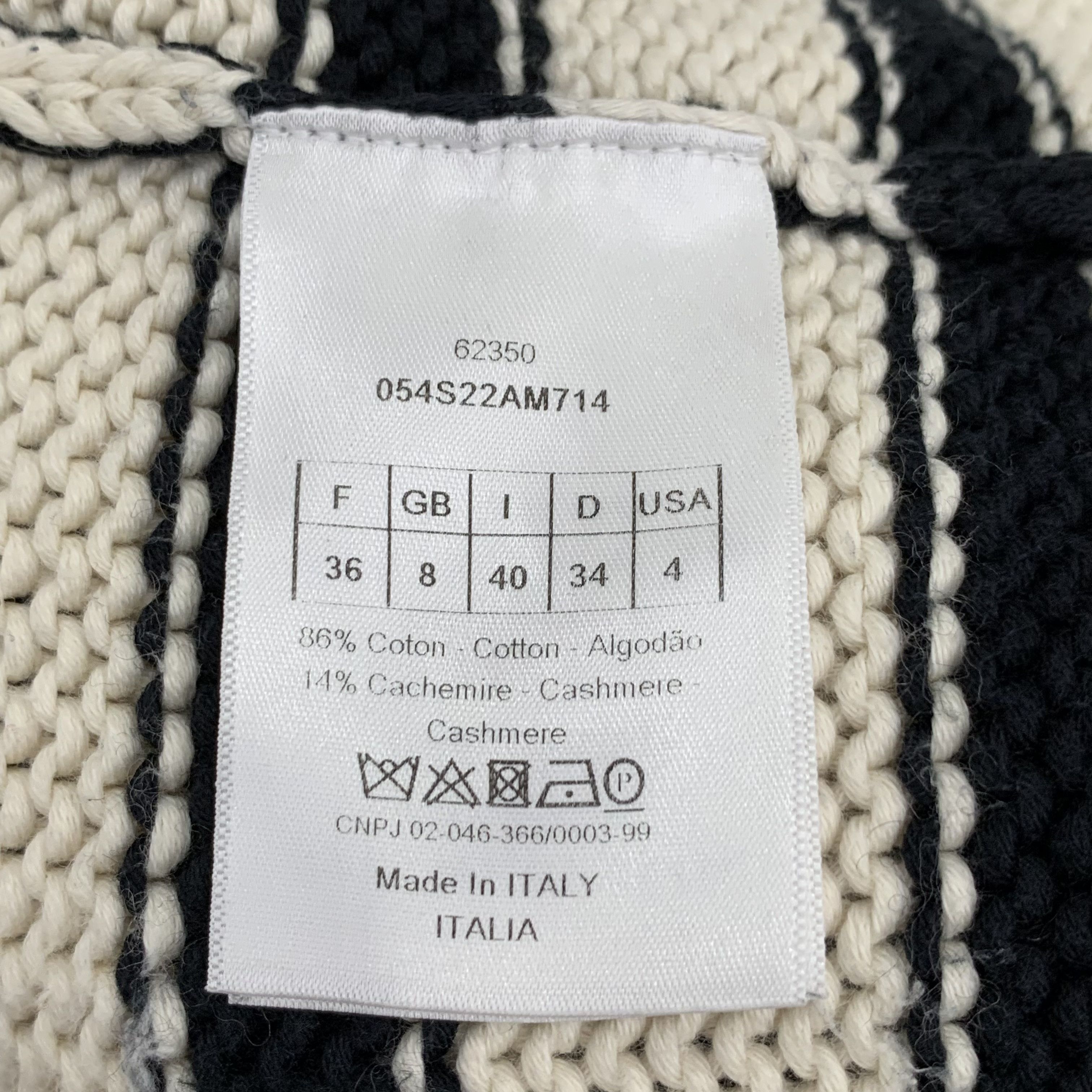 Dior Dior Colorblock Striped Cotton Crewneck Sweater (Size XS) Size XS / US 0-2 / IT 36-38 - 4 Thumbnail