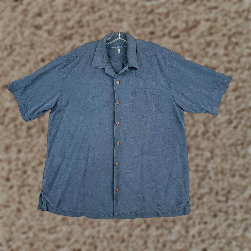 Tommy Bahama Tommy Bahama Shirt Men Large Blue Floral 100% Silk Button Up Hawaiian Read Size US L / EU 52-54 / 3 - 1 Thumbnail