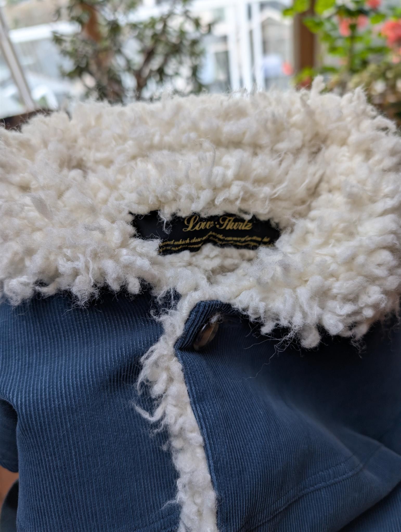 Japanese Brand Low Hurtz Blue in Green Faux fur corduroy jacket Size US S / EU 44-46 / 1 - 2 Thumbnail