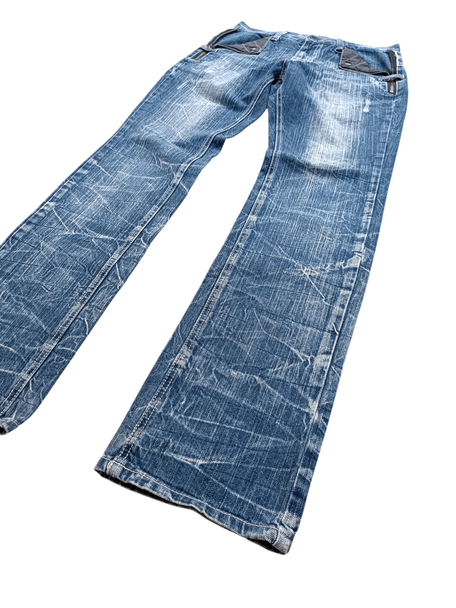 Japanese Brand FLARED 🔥 BLOW BY BLUE FLASH FADED JEANS Size US 31 - 3 Thumbnail