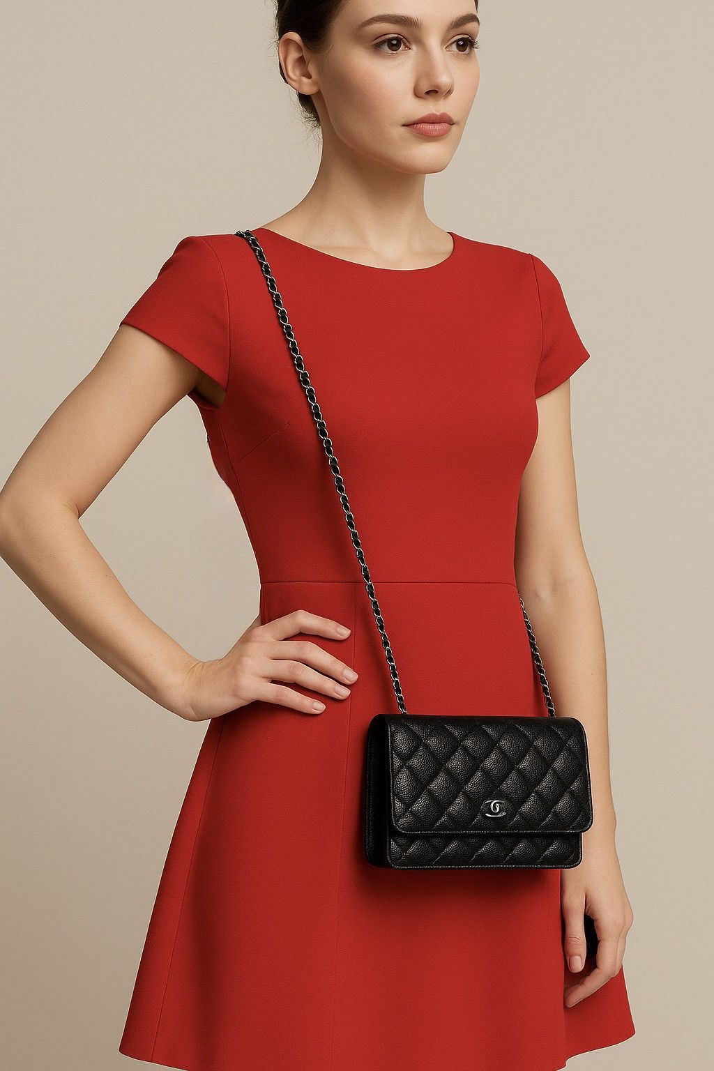 Other Quilted Leather Shoulder Bag wallet on chain Size ONE SIZE - 1 Thumbnail