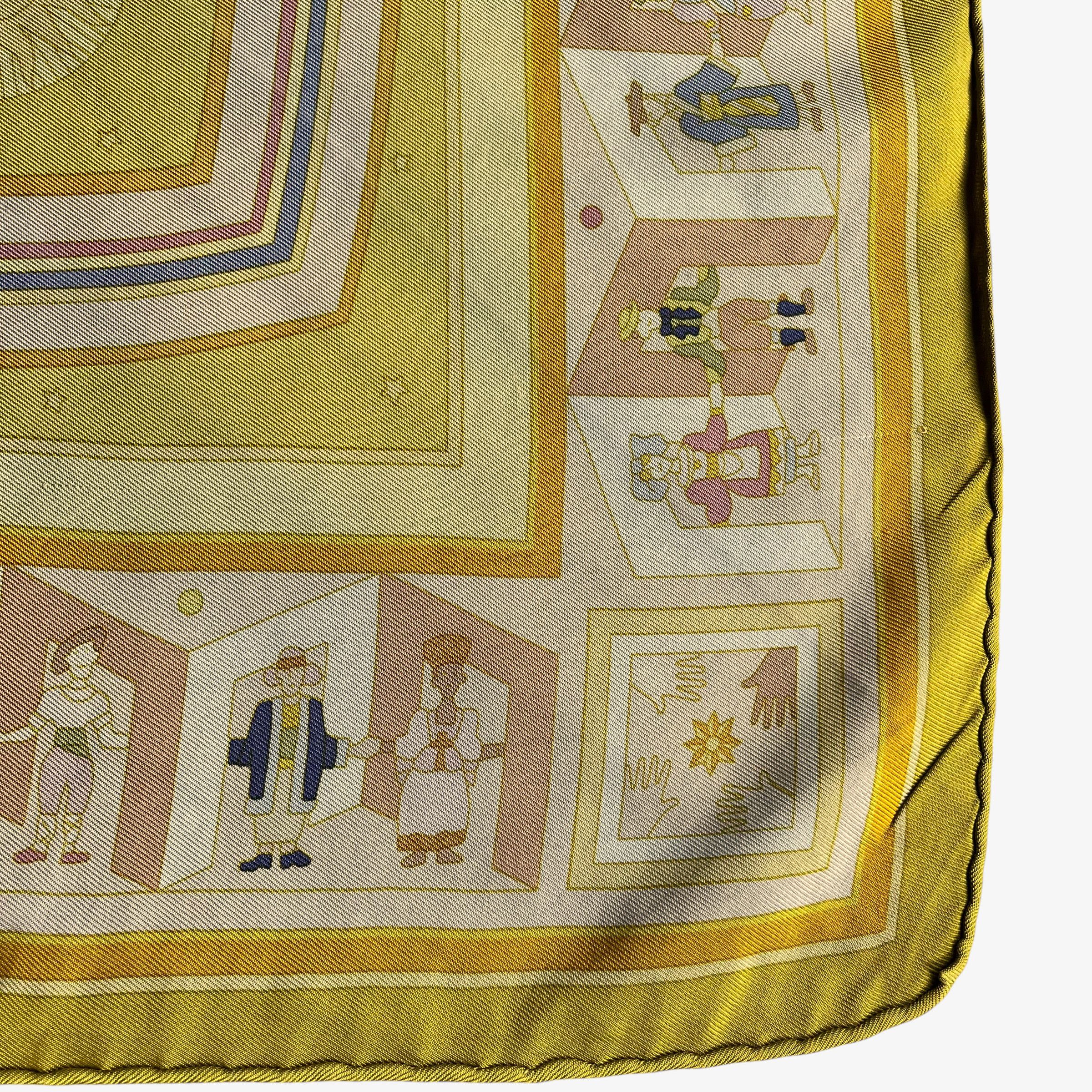 Hermes Vintage Y2K Hermes Paris Donner La Main Sun Face Silk Scarf Size ONE SIZE - 3 Thumbnail