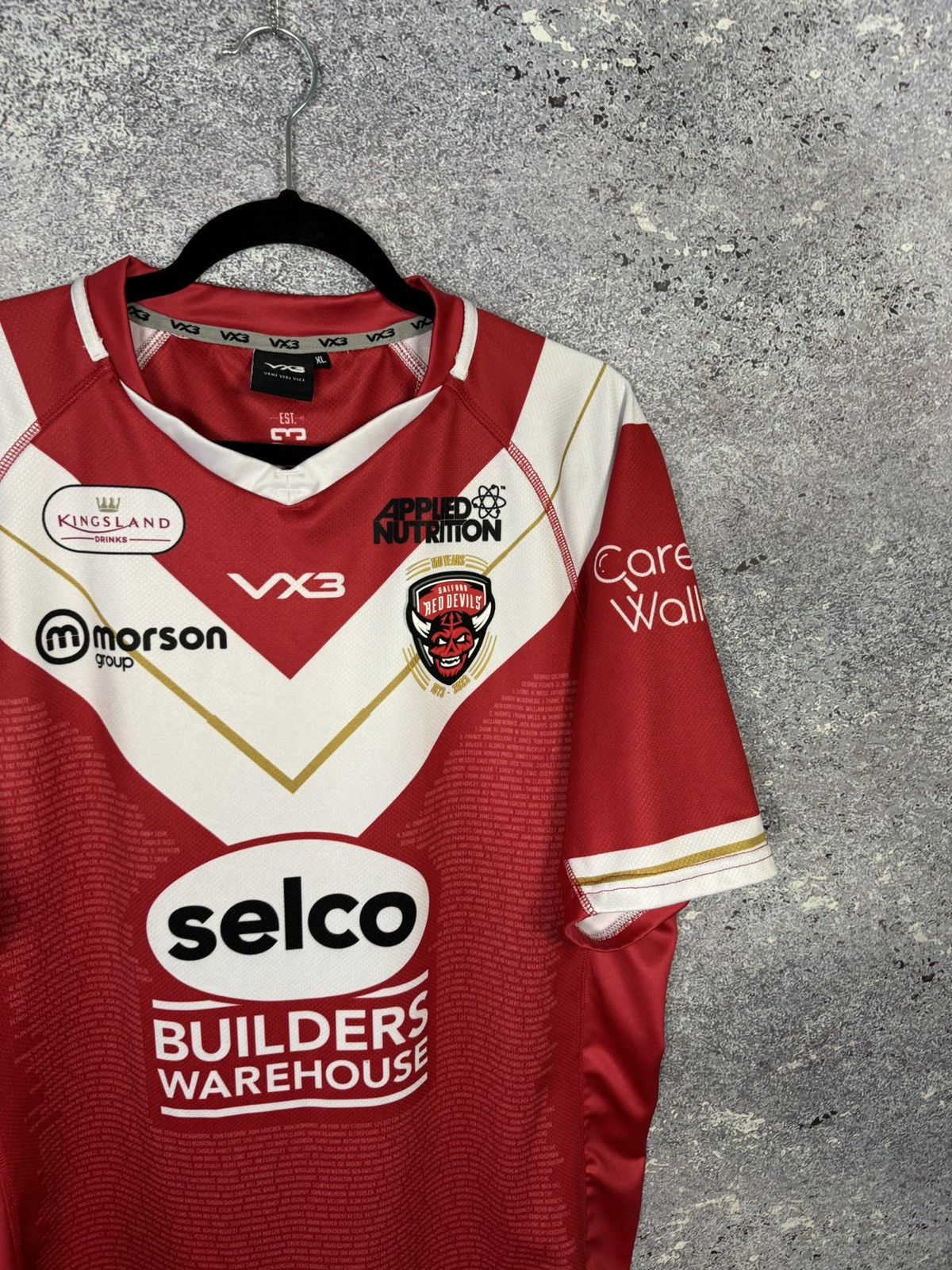 Vintage Salford Red Devils Rugby Jersey Men’s Size XL Size US XL / EU 56 / 4 - 2 Thumbnail