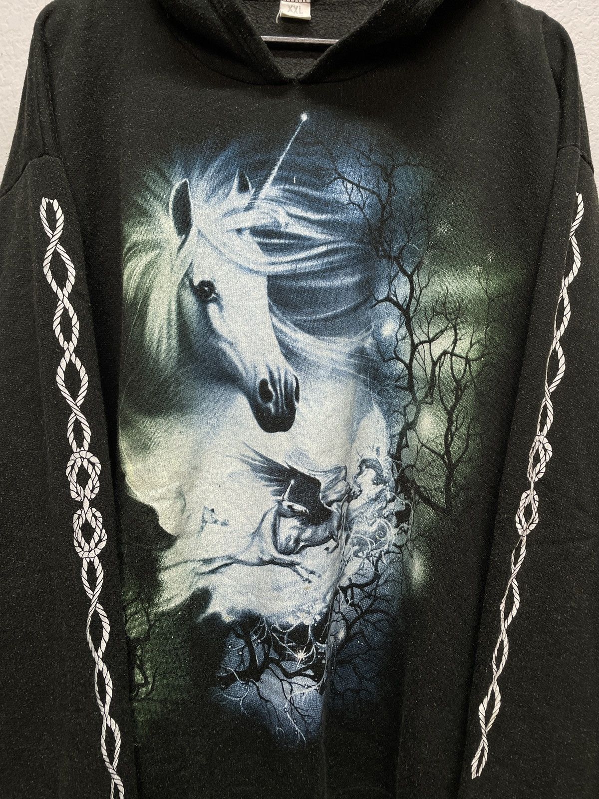 Band Tees Vintage Gothic Unicorn Hoodie Airbrush FantasyDark Aesthetic Size US XL / EU 56 / 4 - 4 Thumbnail