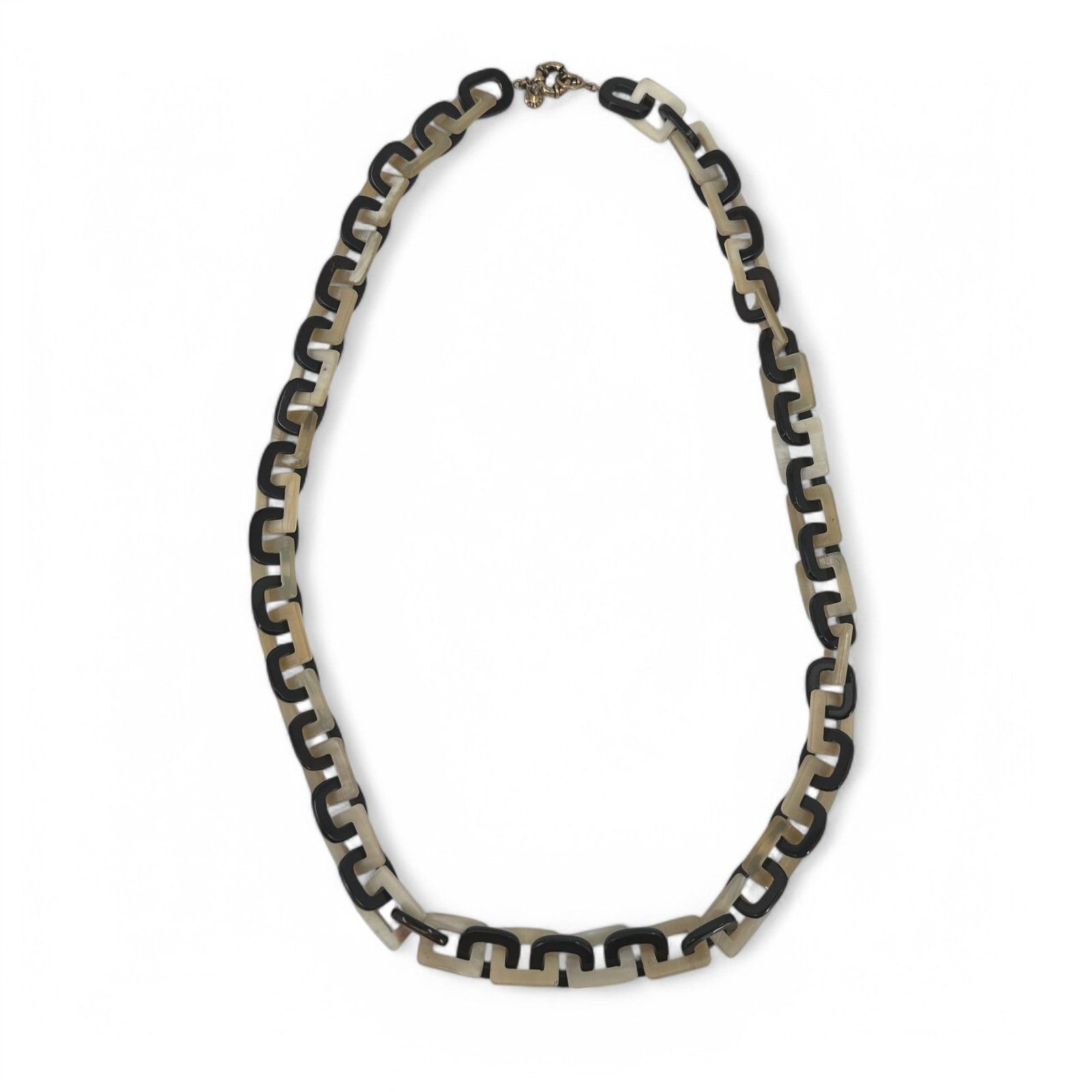 J.Crew J Crew Acrylic Link Long Necklace Black and Beige Statement Size ONE SIZE - 2 Thumbnail