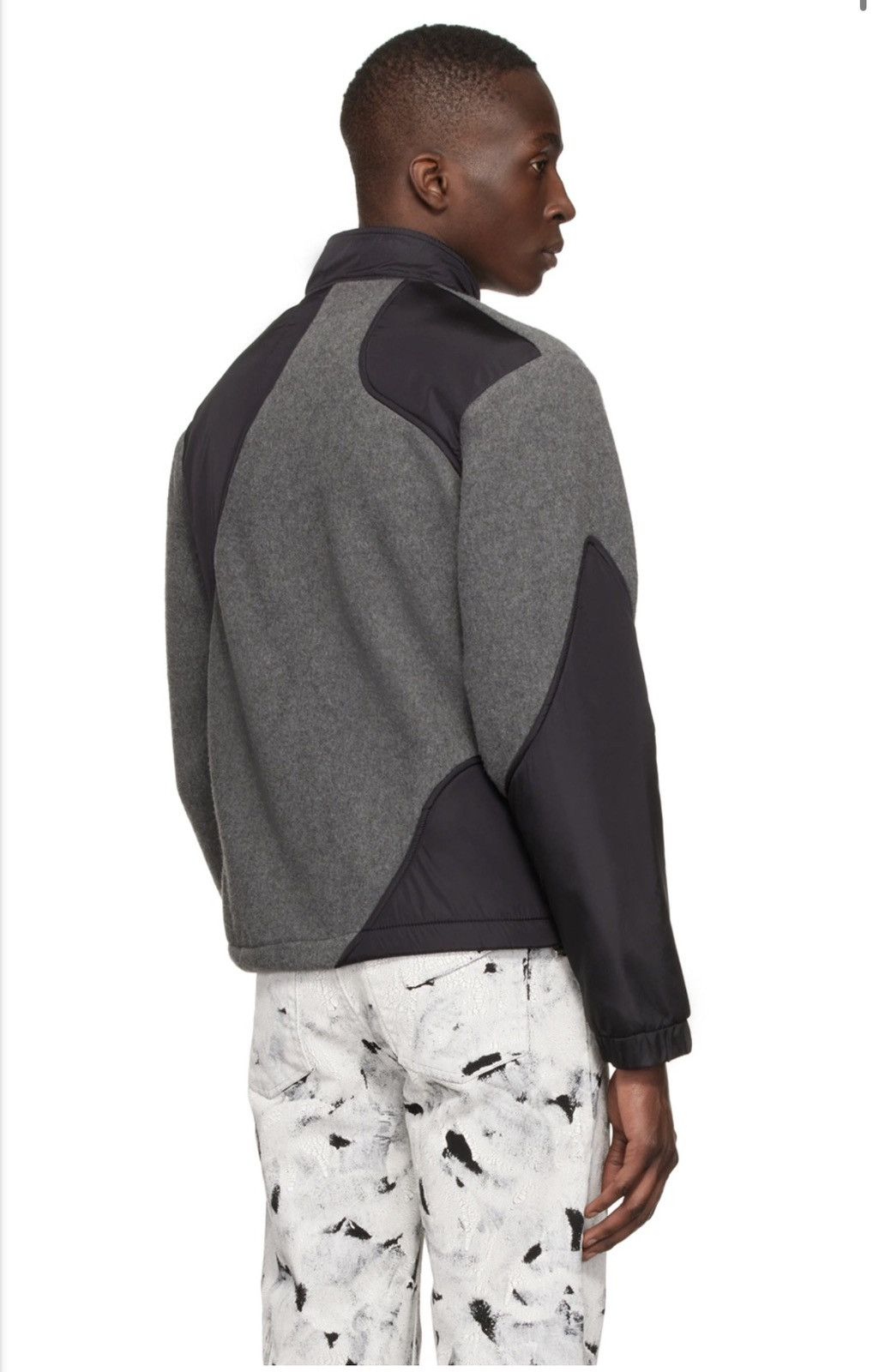 Heliot Emil HELIOT EMIL Grey & Black Paneled Fleece Jacket Size US S / EU 44-46 / 1 - 2 Thumbnail