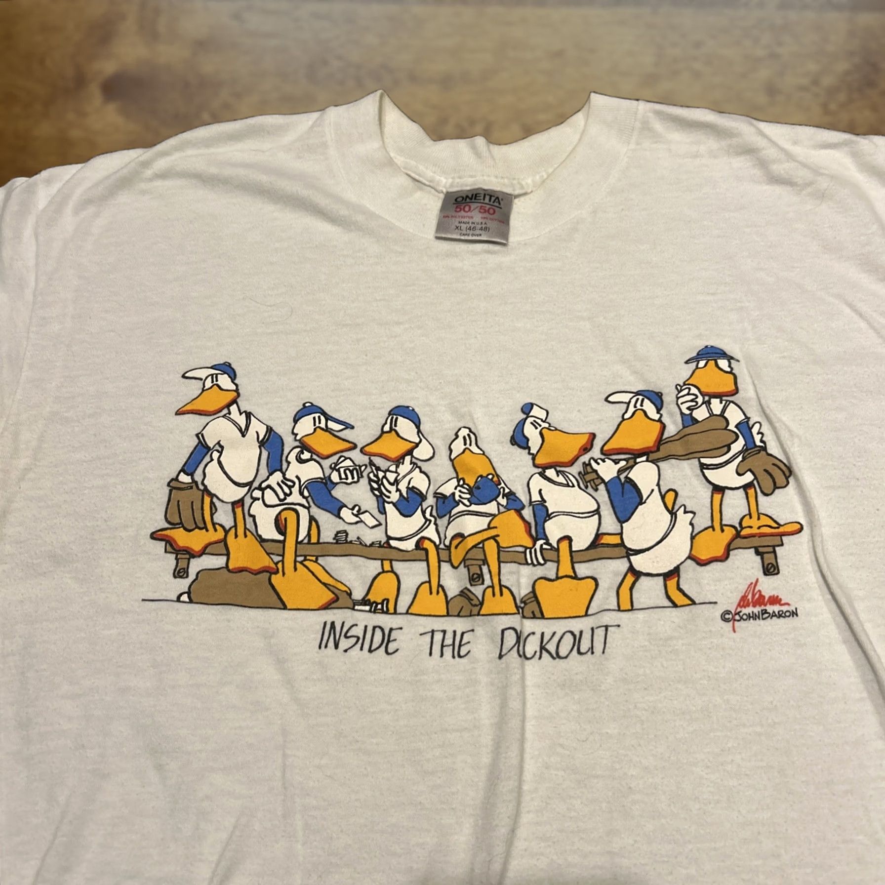 Vintage USA JOHN BARON INSIDE THE DUCKOUT BASEBALL SHIRT DUCKS XL VINTAGE A13 Size US XL / EU 56 / 4 - 1 Thumbnail