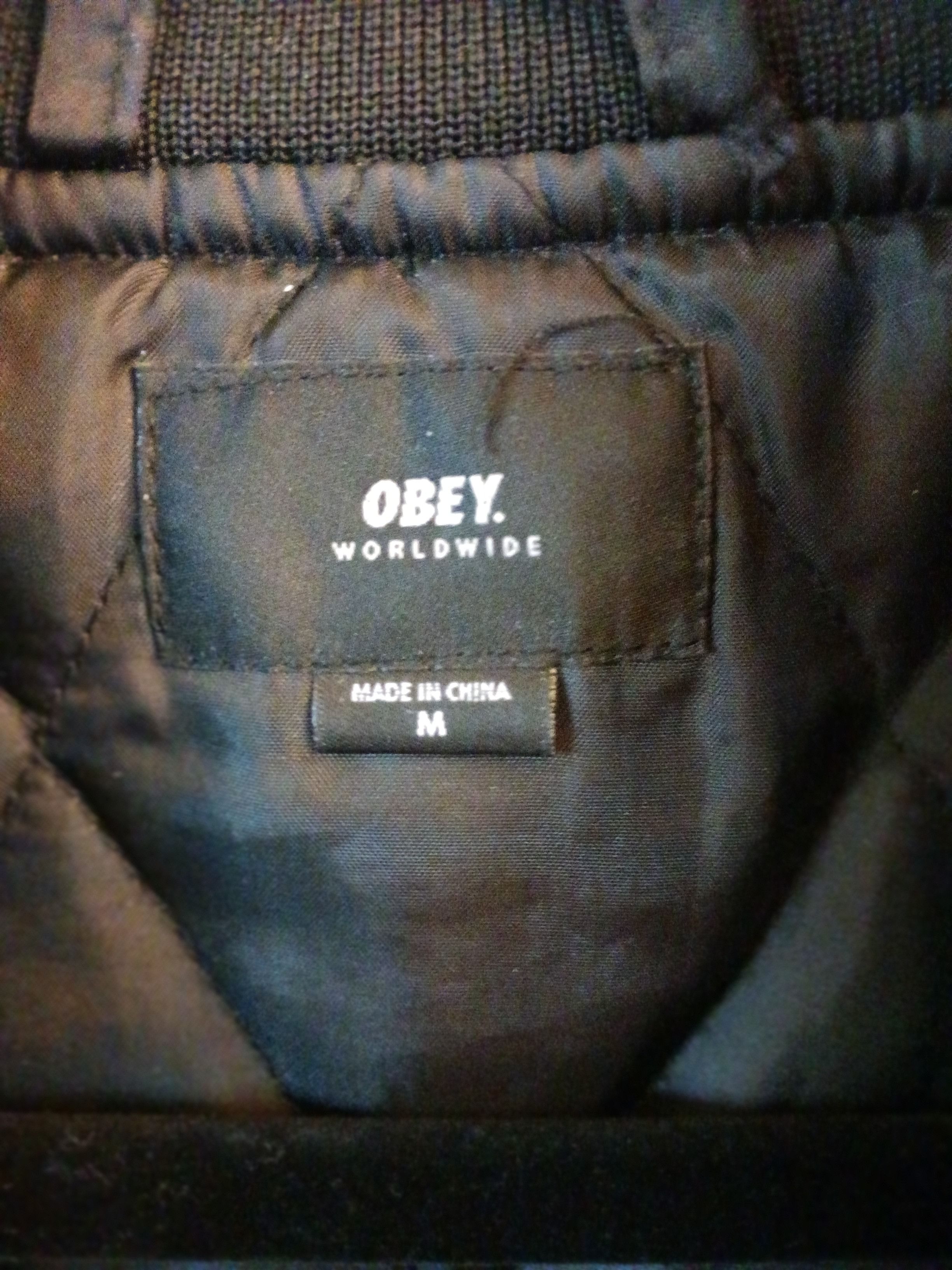 Obey 100% Nylon Men's Snap Button Black Jacket Size US M / EU 48-50 / 2 - 5 Thumbnail