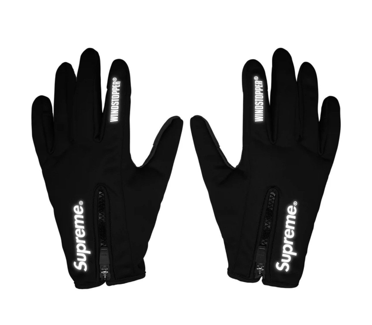 Supreme Supreme Windstopper Zip Gloves Black XLarge Size ONE SIZE - 2 Thumbnail