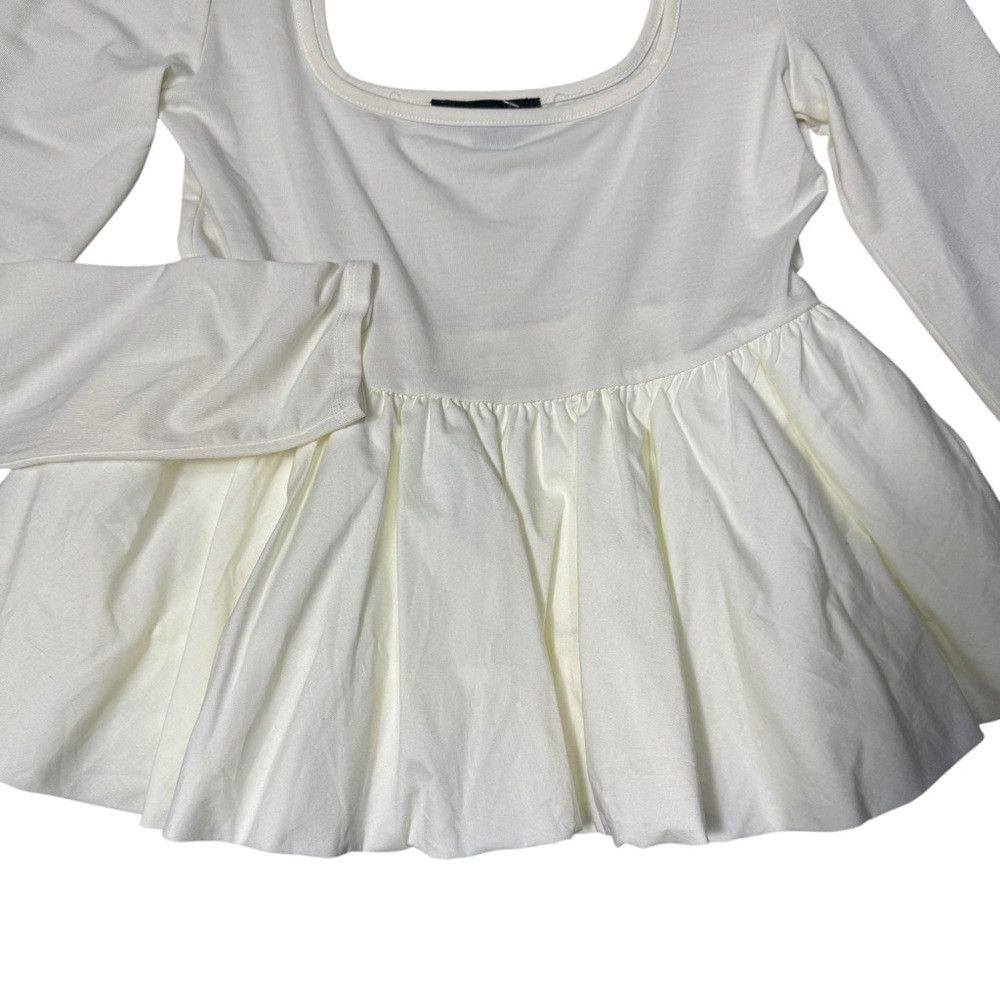 Other New Silence + Noise Bubble Bottom Long Sleeve Ivory Top Siz Size M / US 6-8 / IT 42-44 - 9 Thumbnail