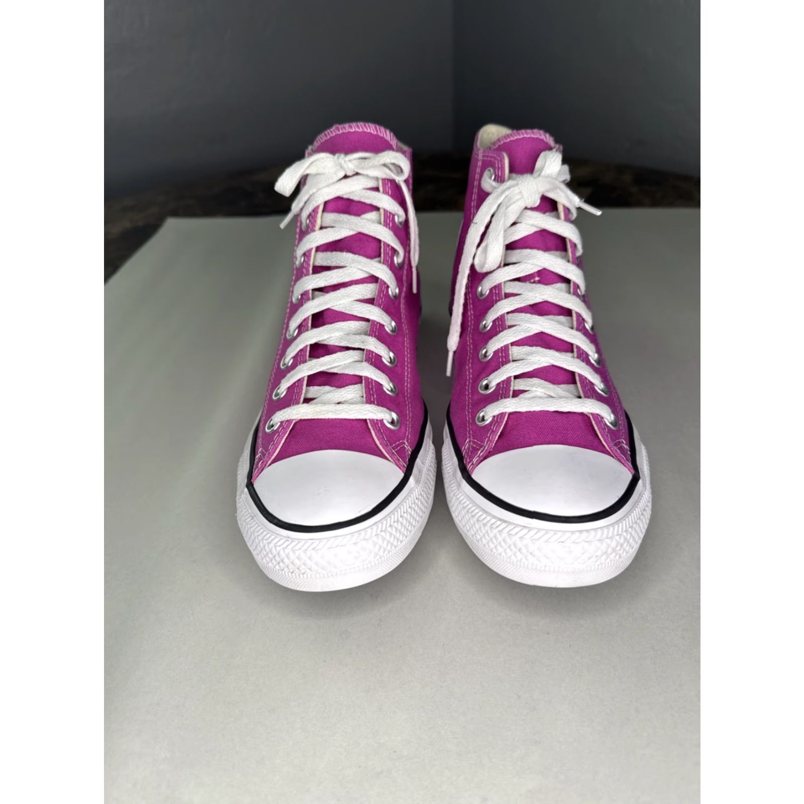 Converse VINTAGE Converse All Star Hi-Top Shoes Sneakers 9.5 Mens Pink Stars A00787F Size US M / EU 48-50 / 2 - 5 Thumbnail