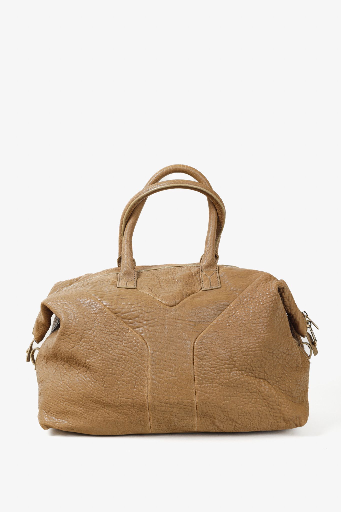 Yves Saint Laurent Yves Saint Laurent Easy Tan-Pebbled-Leather Handbag Size ONE SIZE - 4 Thumbnail