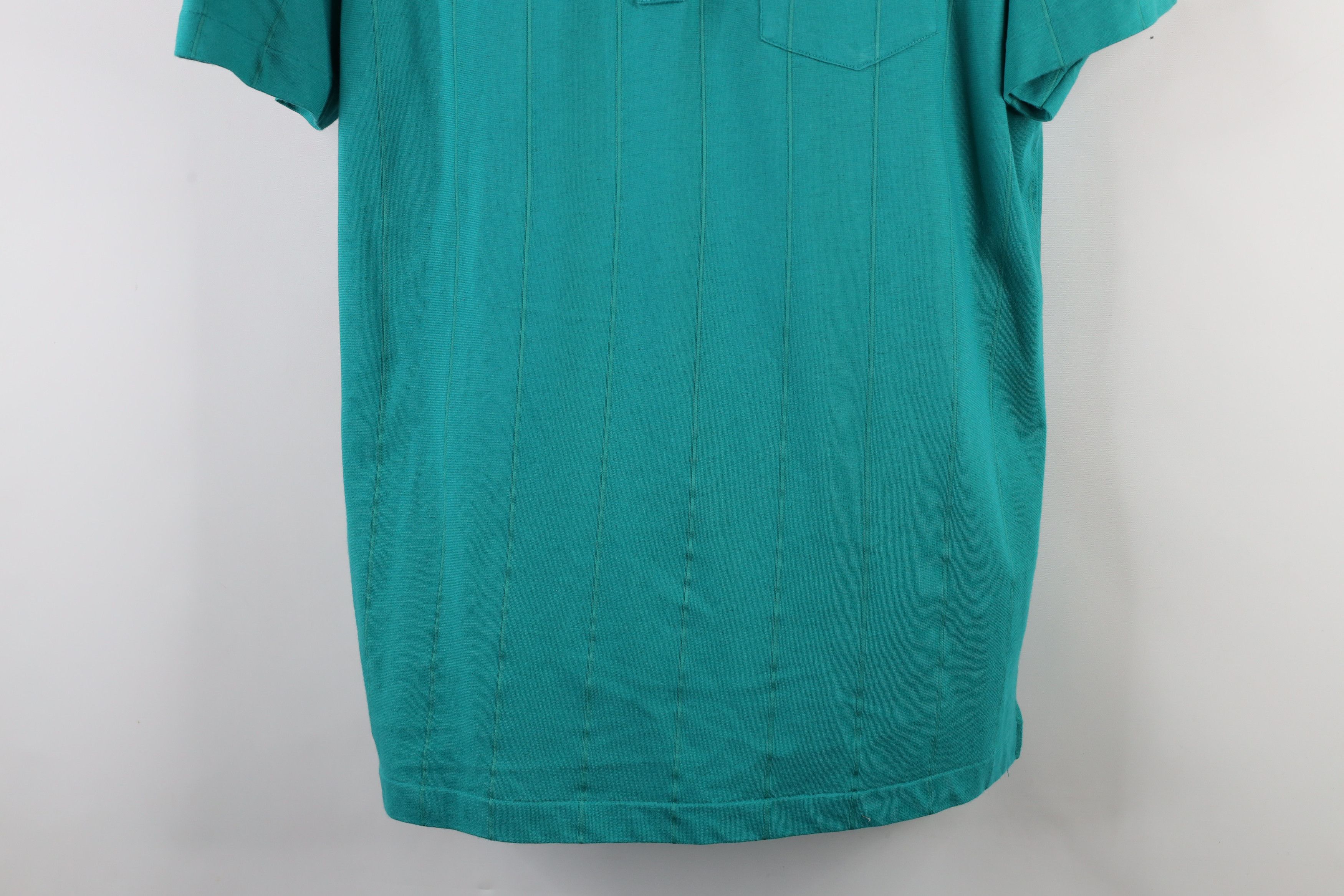 Vintage Vintage 90s Streetwear Knit Collared Polo Shirt Teal USA Size US XL / EU 56 / 4 - 3 Thumbnail
