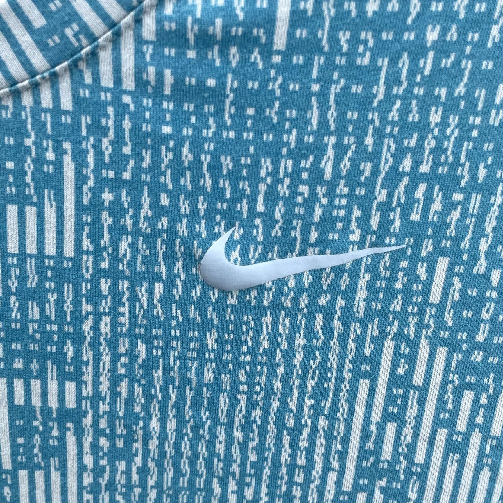 Nike Dri-FIT Tee Men's XXL Neon Performance T-Shirt Short Sleeve Nike Shirt Sports Training Gym Running Blue/Neon 90s?