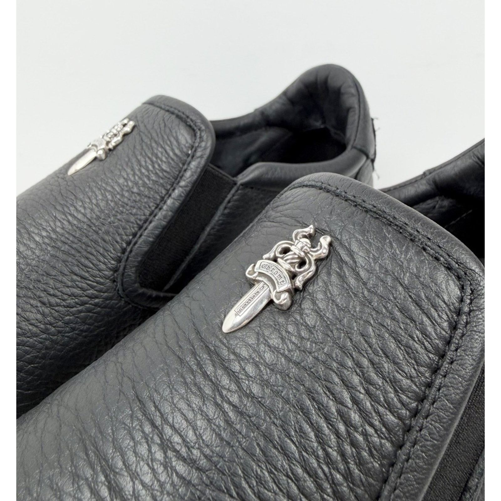 Chrome Hearts Size 7UK/8US - Chrome Hearts Dagger Leather Slip On Sneakers Size US 8 / EU 41 - 3 Thumbnail