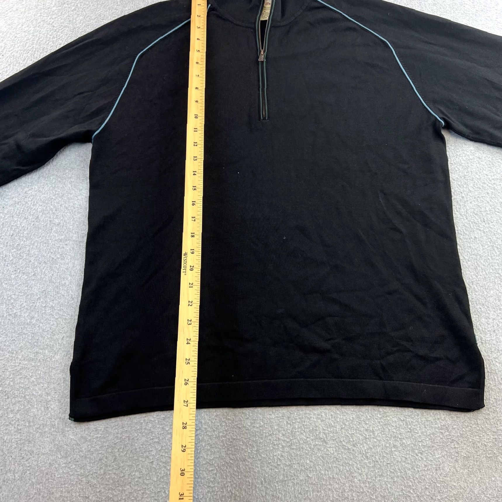 Tommy Bahama Tommy Bahama Sweater Mens M Black 1/4 Zip Mock Neck Silk Blend Pullover Size US M / EU 48-50 / 2 - 3 Thumbnail