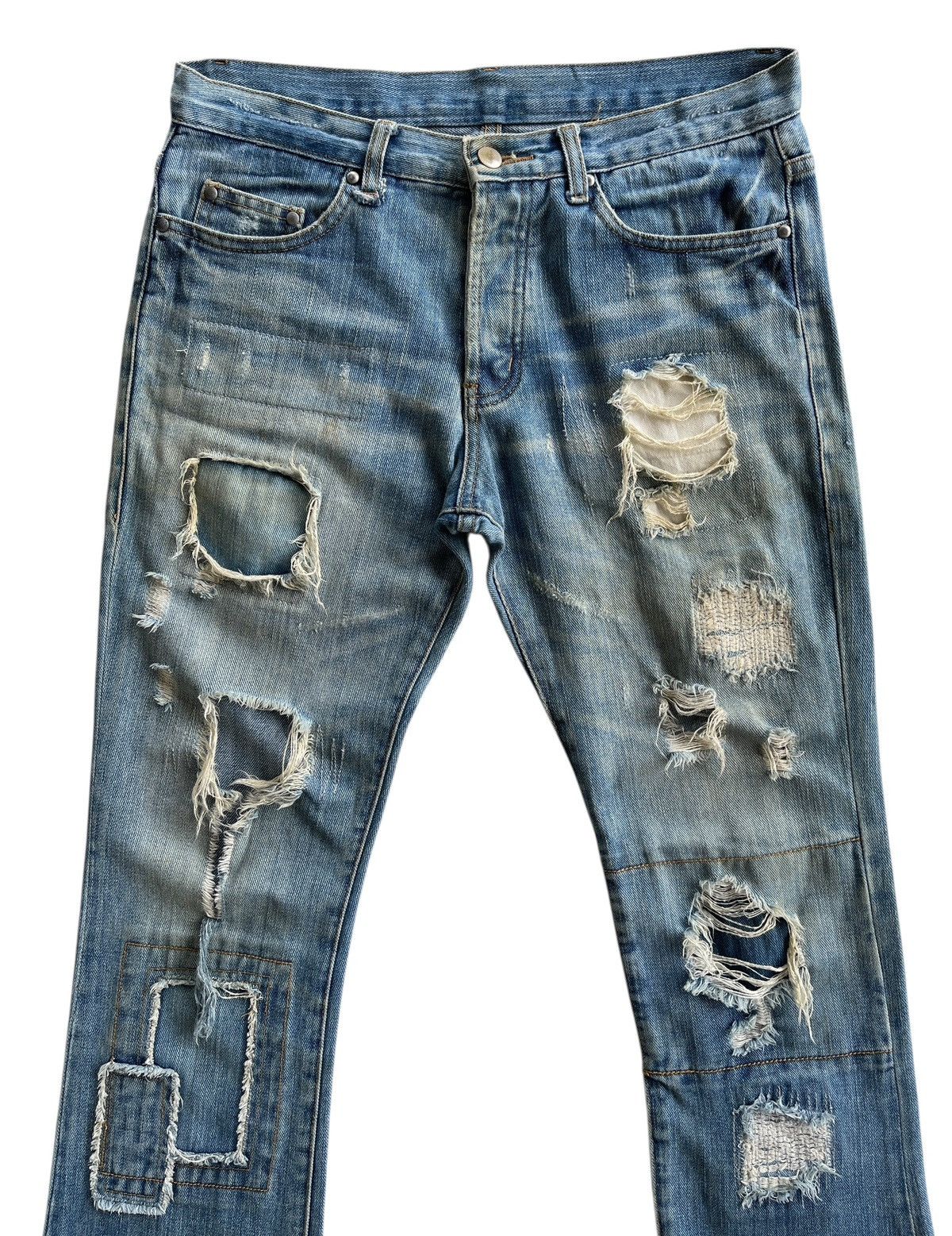 Japanese Brand Tokyo Rush Distressed Boro Flare Denim Size US 32 / EU 48 - 3 Thumbnail